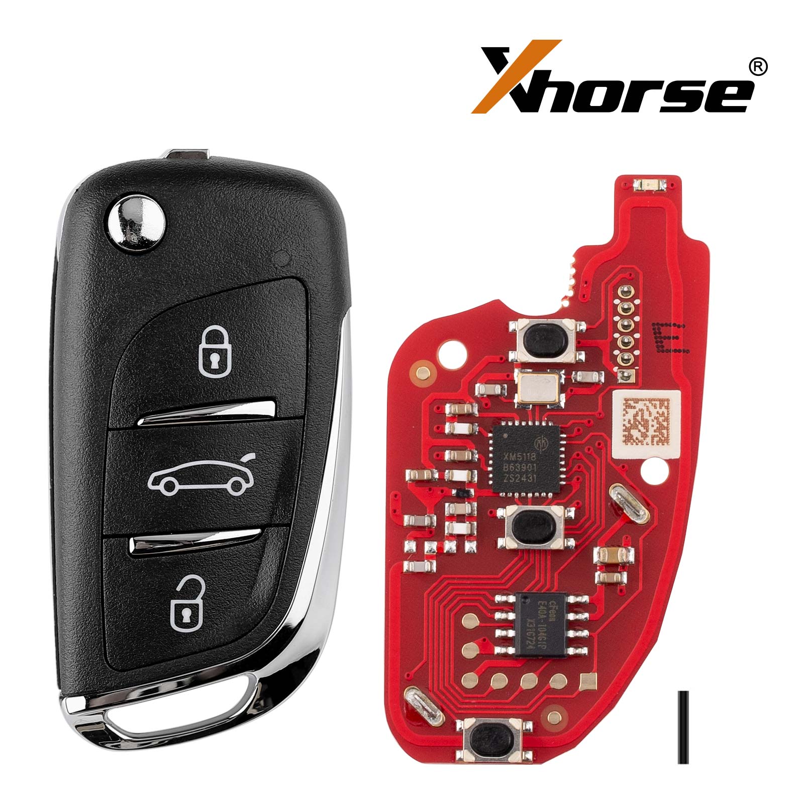 Xhorse VVDI รีโมต DS Flip Style 3 ปุ่ม XKDS20EN