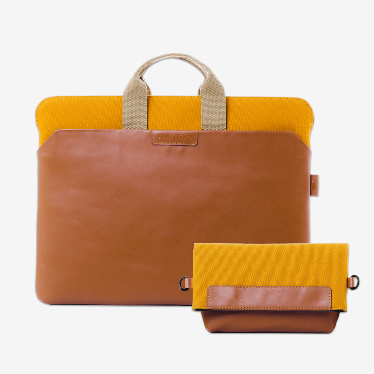 Work Day Buddy Set : กระเป๋าใส่โน๊ตบุ๊ค + กระเป๋าอเนกประสงค์ รุ่น Urban สีแทน/เหลืองมัสตาร์ด