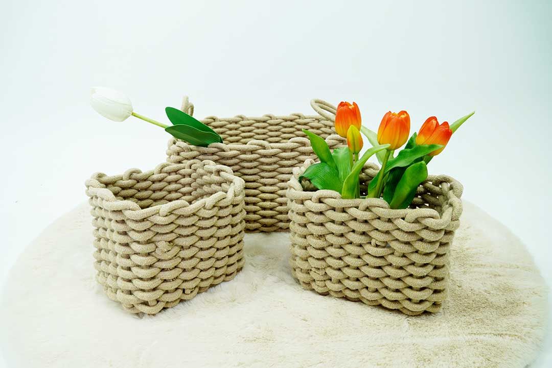 Rope basket set3pcs.ชุดตะกร้าเก็บของ 3 ชิ้น/เซ็ต