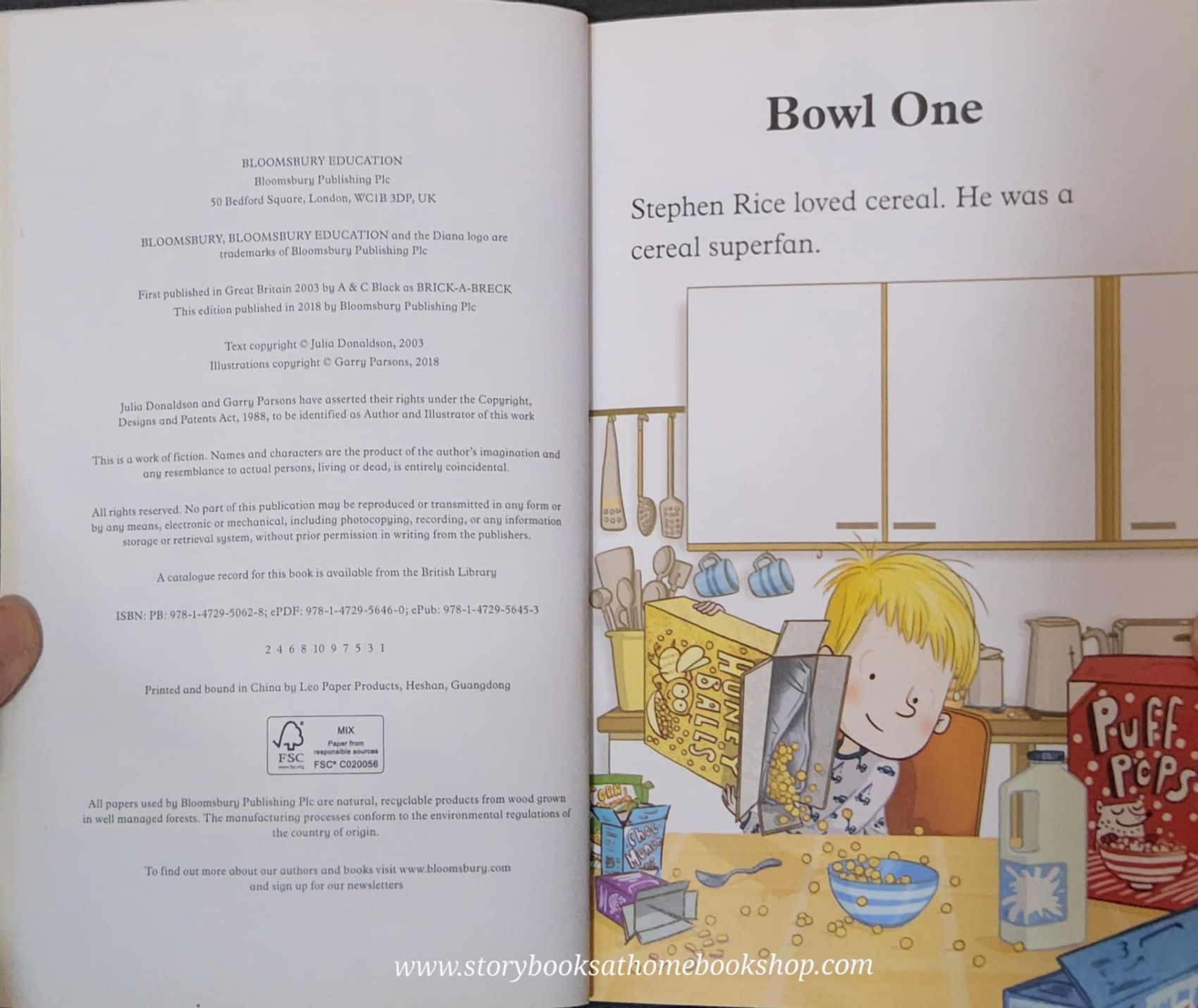 หนังสือนิทานปกอ่อน** 🍅🍅BLOOMBURY YOUNG READERS:CEREAL SUPERFAN BY JULIA DONALDSON