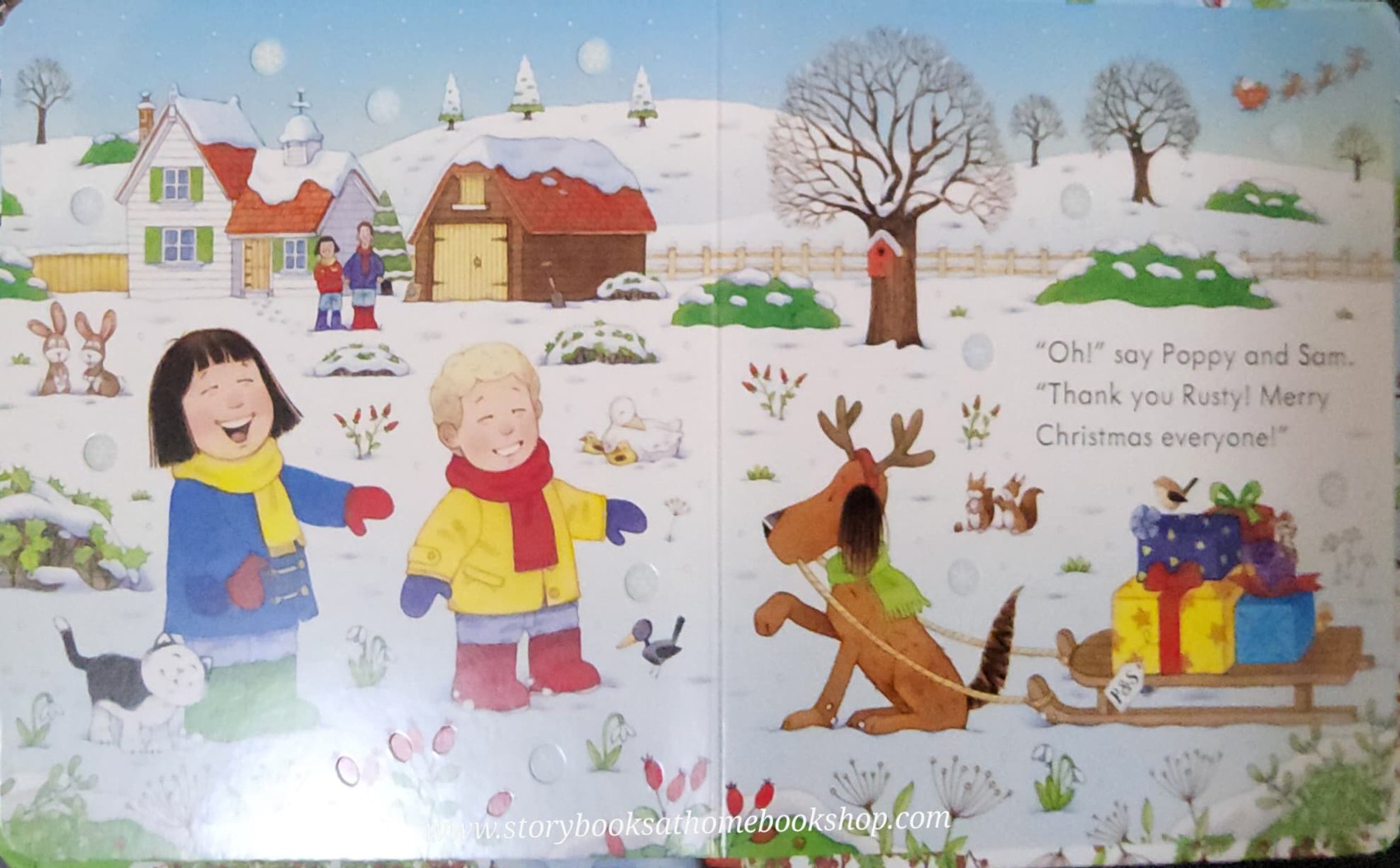 FLAP BOARD BOOK ** 🍅🍓USBORNE FARMYARD TALES:POPPY AND SAM'S CHRISTMAS