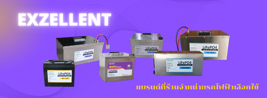 Exzellent เเบตเตอรี่ LiFePO4 สำหรับจักรยานไฟฟ้า สามล้อไฟฟ้า รถกอล์ฟ