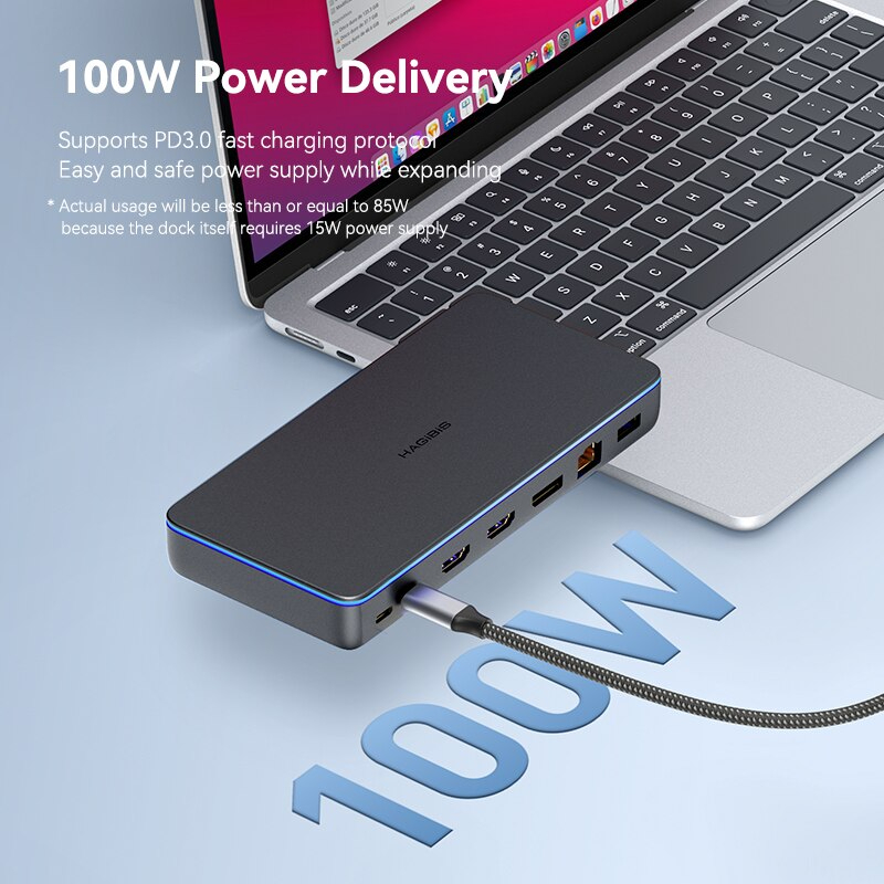 ออกใบกำกับภาษีได้ พร้อมส่งจาก กทม ประกันไทย Hagibis CD100 Display Link สามารถทำให้ Macbook Macmini ชิพ M1 M2 M3 M4 ออก 2จอ 3จอ แบบ Extended ได้