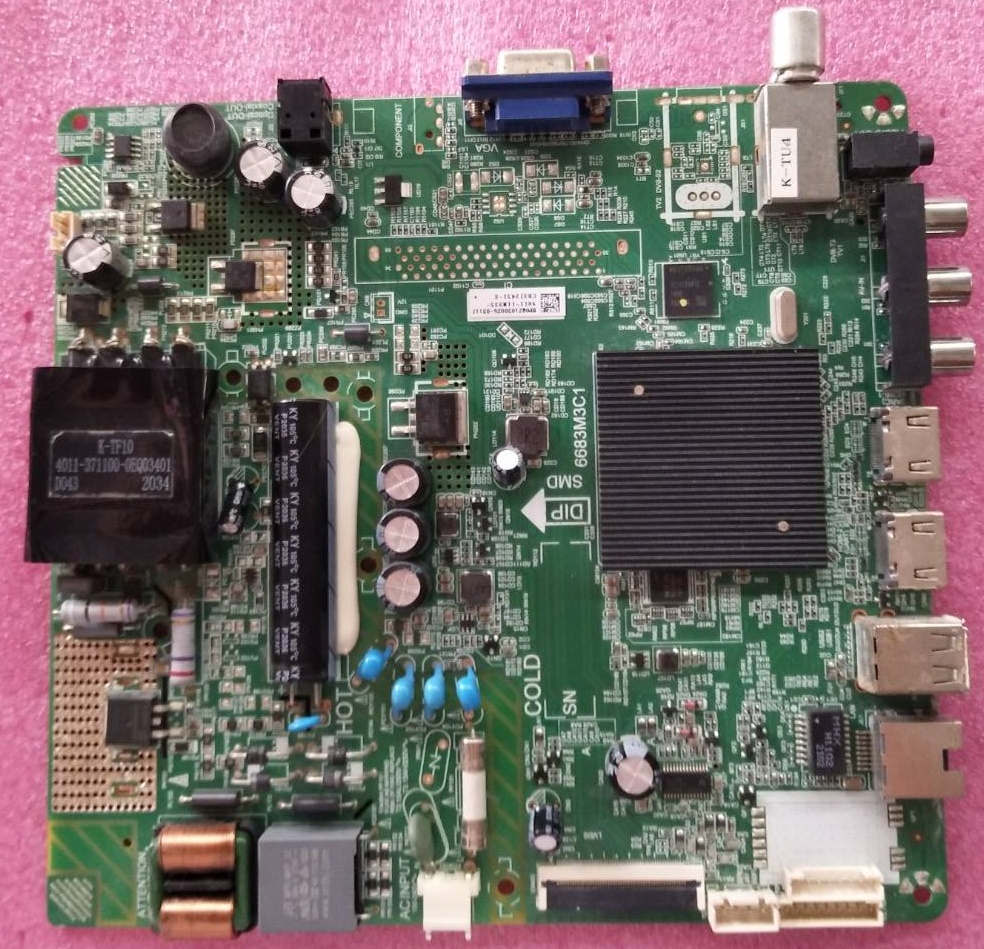เมนบอร์ดทีวี อะโคเนติค ACONATIC ของแท้ถอดจากเครื่อง ใช้กับรุ่น43HS534AN พาร์ท 6683M3C1 ใช้T-CON พาร์ท6870C-0801A