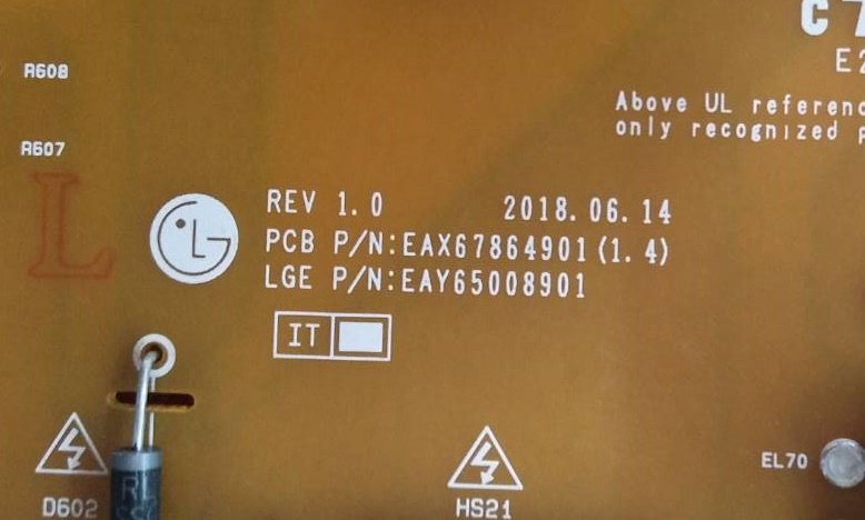 ซับพลายทีวี แอลจี LG ของแท้ถอดจากเครื่อง รุ่น60UK6200PTA 60UM7100PTA 60UM7100PTA พาร์ทEAY65008901 EAX67864901