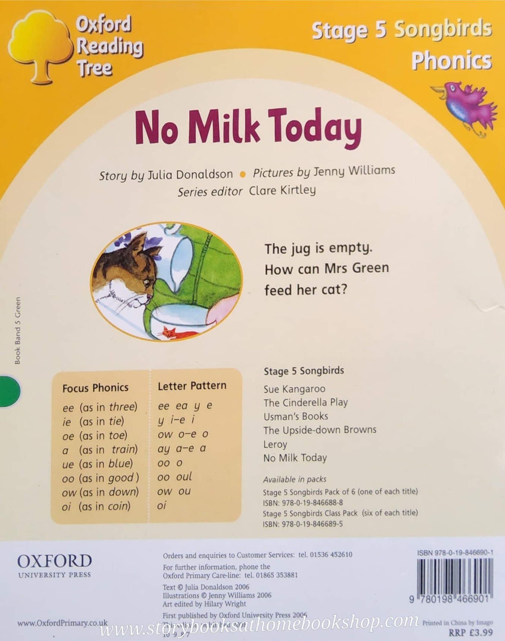 หนังสือนิทานปกอ่อน** 🍅🍓OXFORD READING TREE SONGBIRDS PHONICS: NO MILK TODAY BY JULIA DONALDSON