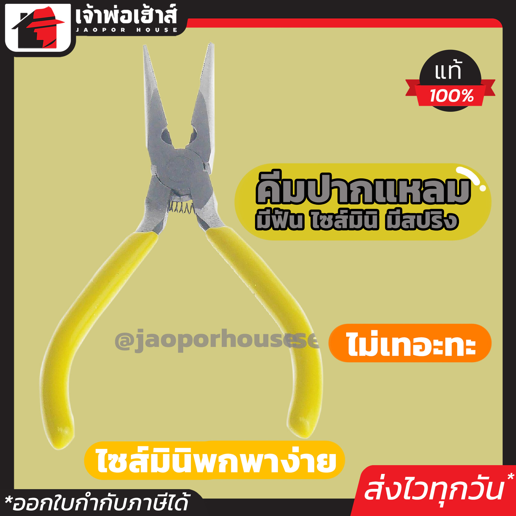 Winton คีมปากแหลม มีฟัน ไซส์มินิ มีสปริง คีมตัดและหนีบ ขึ้นรูปด้วยกรรมวิธี Drop Forged วินตัน E17-01