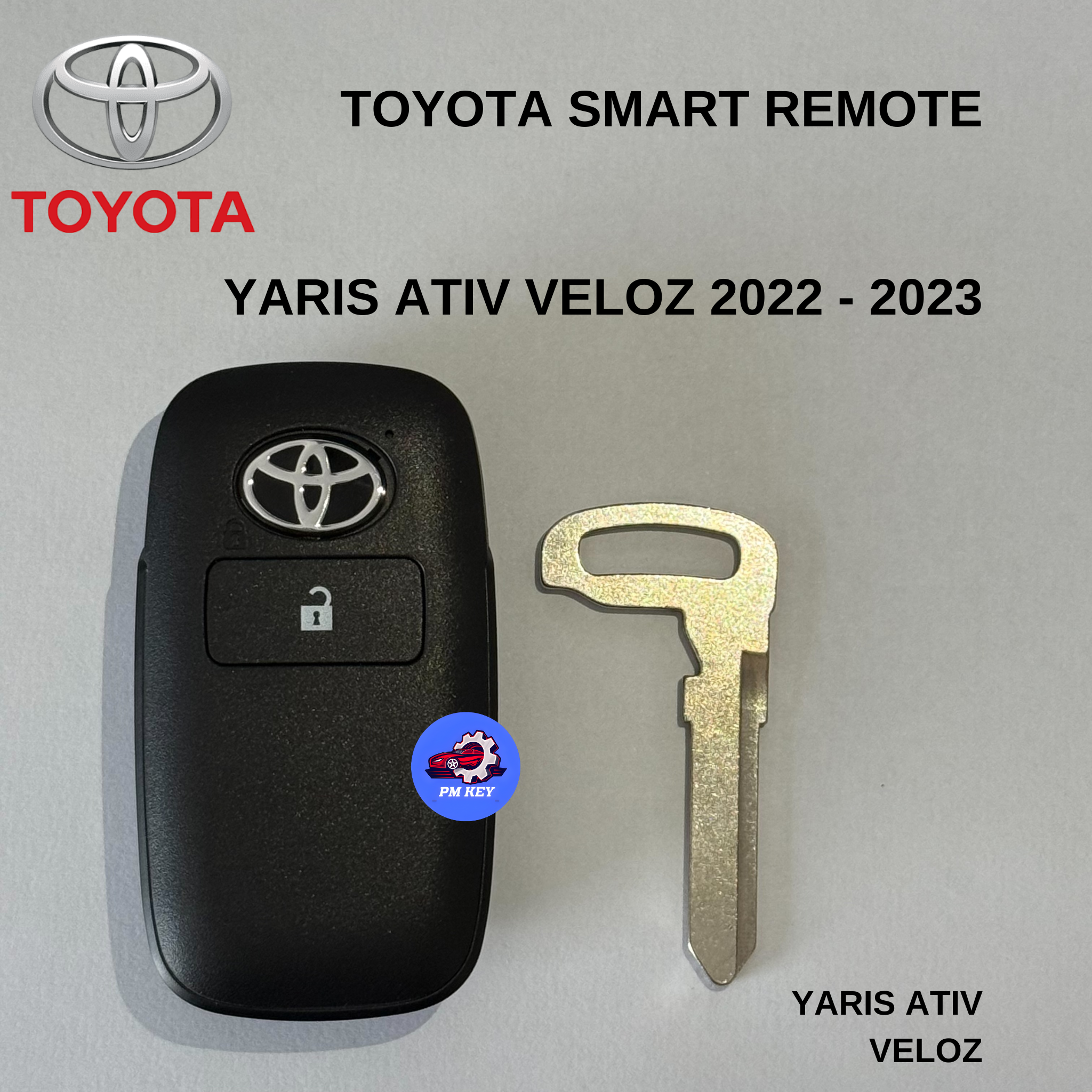 กุญแจรีโมท Toyota YARIS ATIV VELOZ ปี 2022 - 2023 Smart Key Toyota ID4A HitagAES 2 ปุ่ม 434 MHz FSK