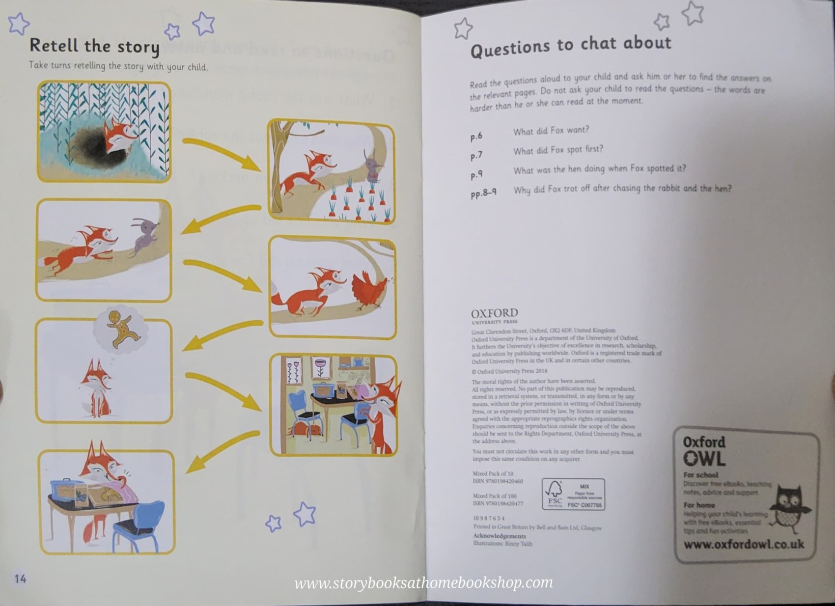 หนังสือนิทานปกอ่อน** 🍅🍓READ WRITE Inc. BOOK BAG BOOKS A HUNGRE FOX (set5 book4)