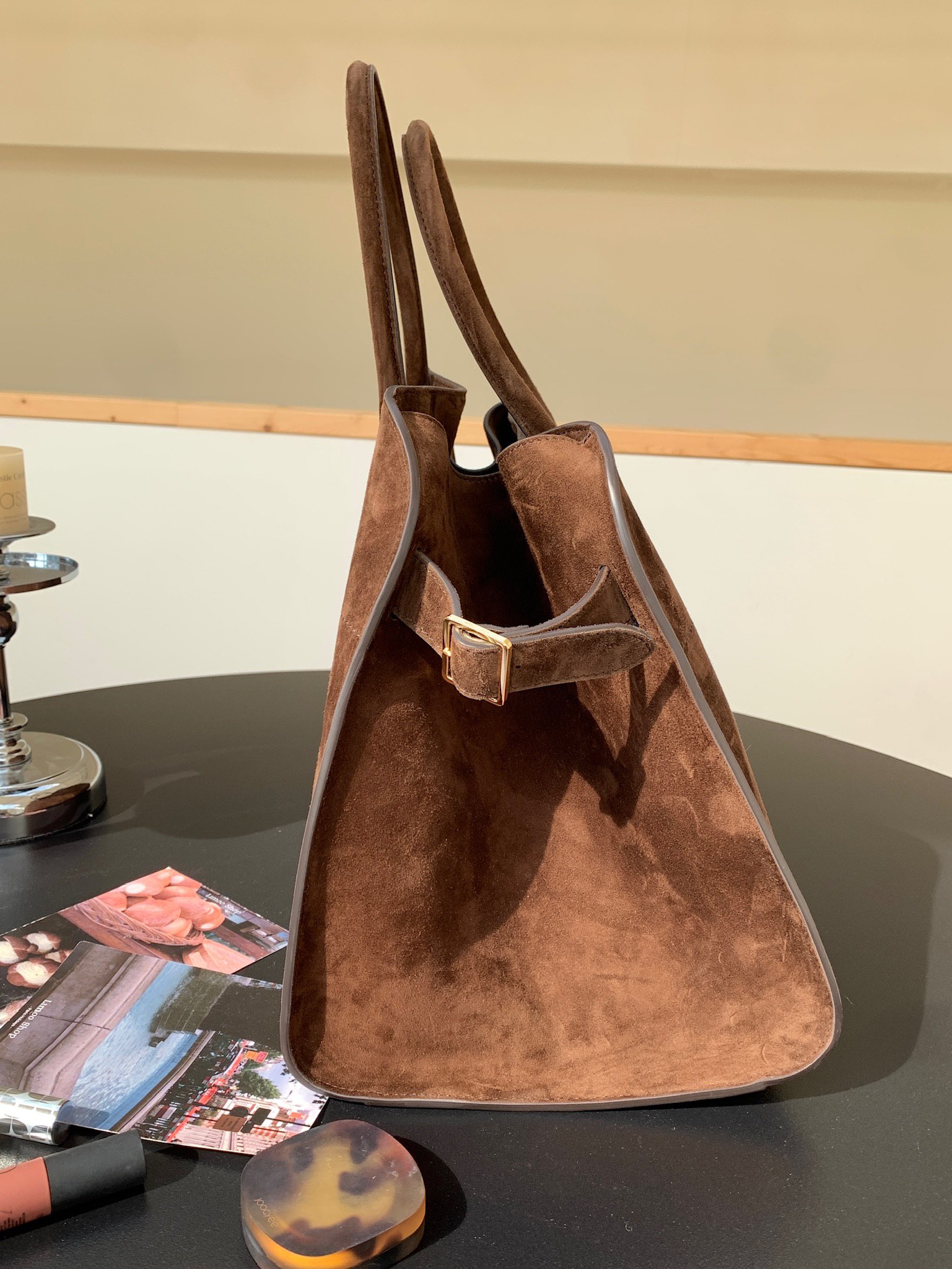 [Pre-order]กระเป๋าถือThe Row Soft Margaux 15 Tote Bag Brown in Suede คุณภาพ VIP เกรดดีที่สุด