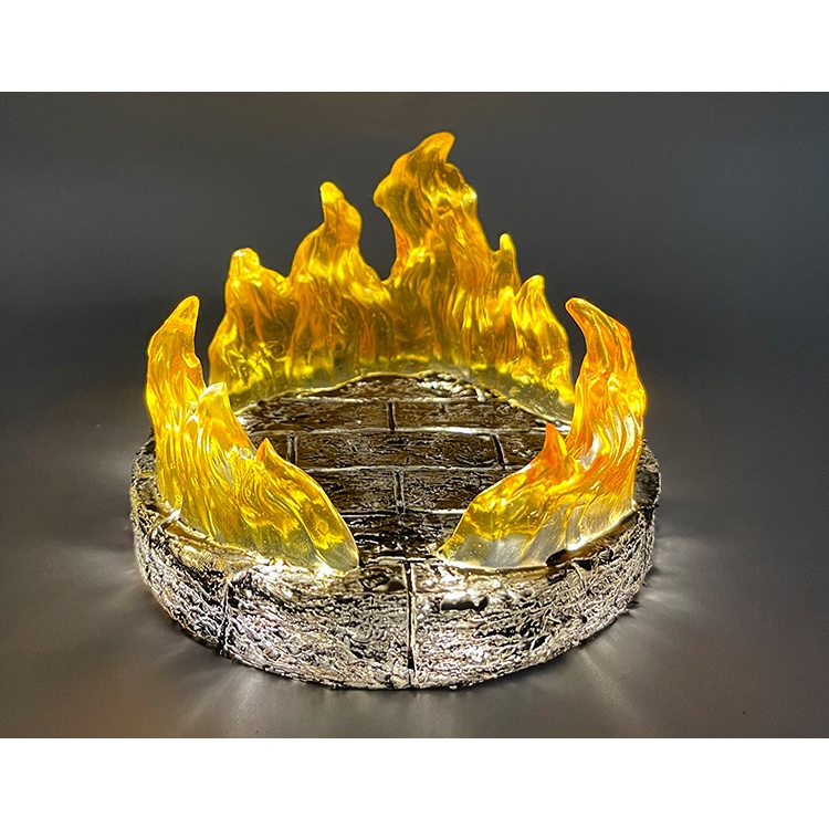 GK Resin Diorama Effect งานเรซิ่น ฐานเอฟเฟค ฉากพื้นอิฐเอฟเฟคเปลวไฟ (มีไฟ)(สายเสียบUSB)