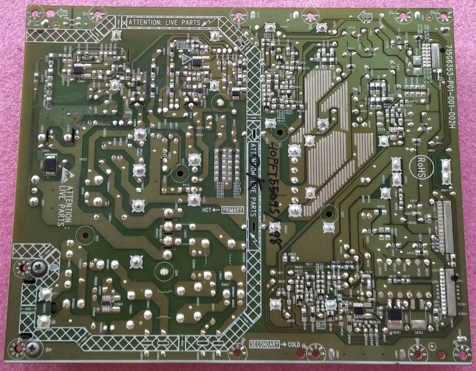 ซัพพลายทีวีฟิลลิปส์ PHILIPS อะไหล่แท้/มือสองพร้อมใช้งาน ใช้กับรุ่น 40PFT5509S พาร์ทติดบอร์ด 715G6353-P01-001-002H