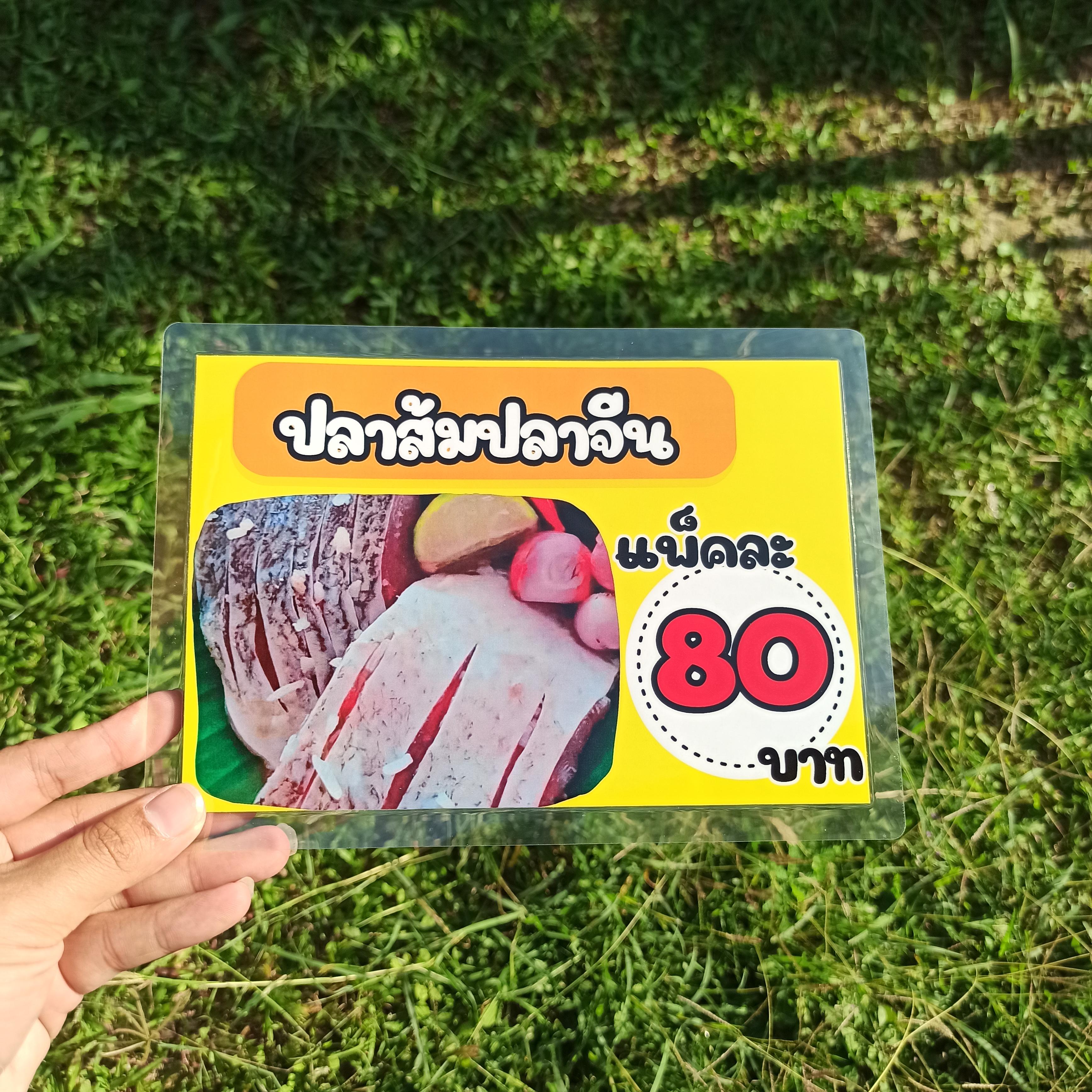 เมนูเคลือบแข็ง A5 ปลาทอด & ปลาส้ม (ครบทุกเมนูขายดี) รหัส 3780