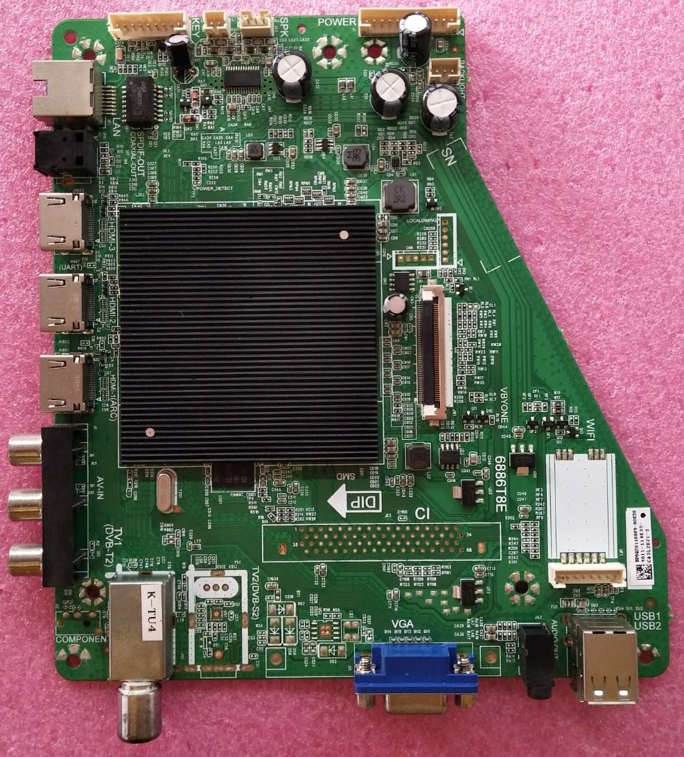 Main Board SHARP (เมนบอร์ด ชาร์ป) ของแท้มือสองพร้อมใช้งาน รุ่น 4T-C55CJ2X พาร์ทบอร์ด 6886T8E ใช้ทีคอนST5461D13-2-C-2