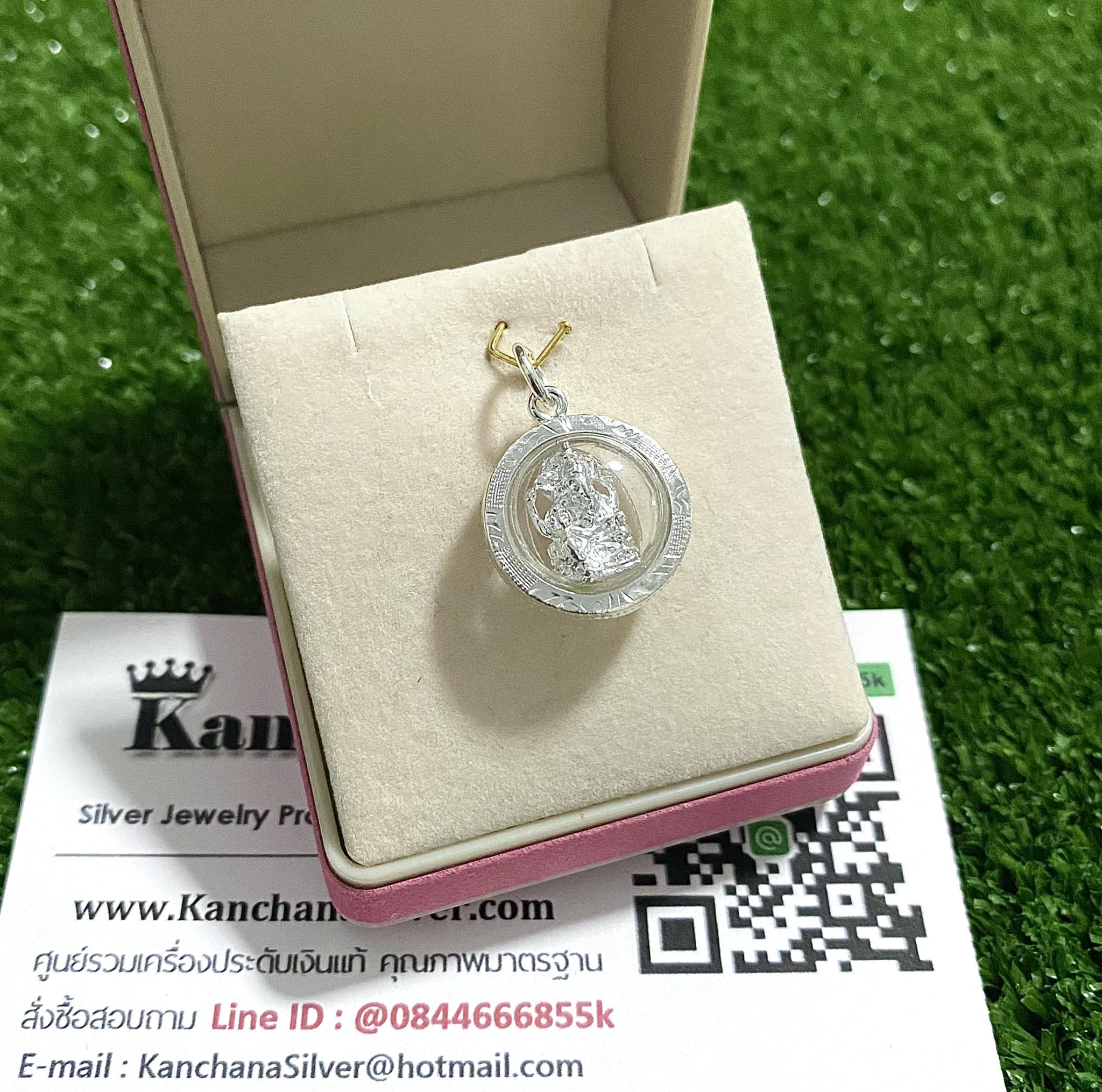 จี้เงินแท้ พระพิฆเนศ กว้าง 15 มิล