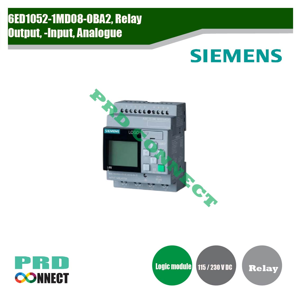 6ED1052-1MD08-0BA2, Relay Output, -Input, Analogue, Siemens