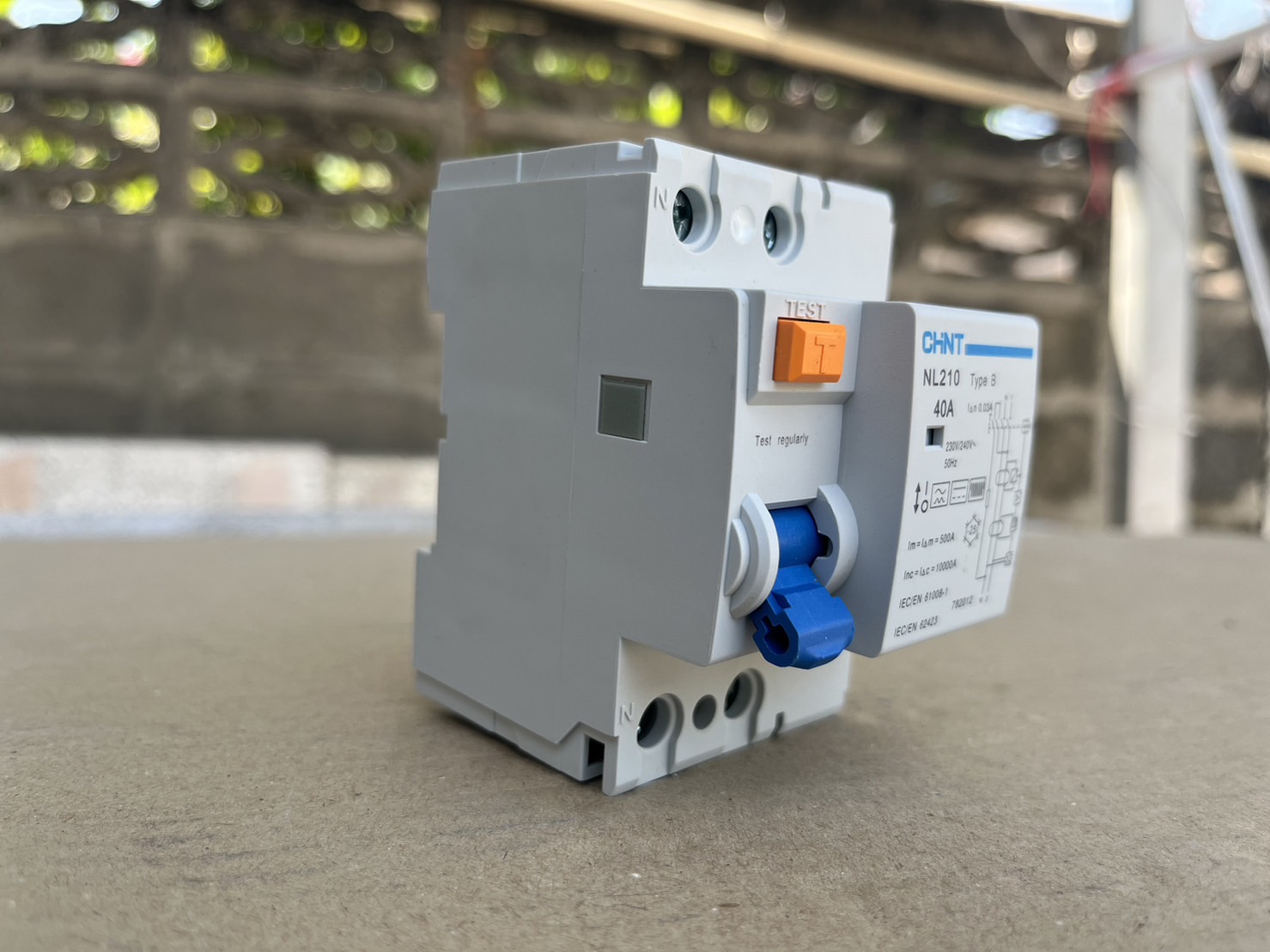 เบรกเกอร์กันดูด RCCB Type B 1 เฟส เบรกเกอร์กันไฟดูด กันดูด CHINT NL210 1P + N 40A , 30mA (10KA) (Box)