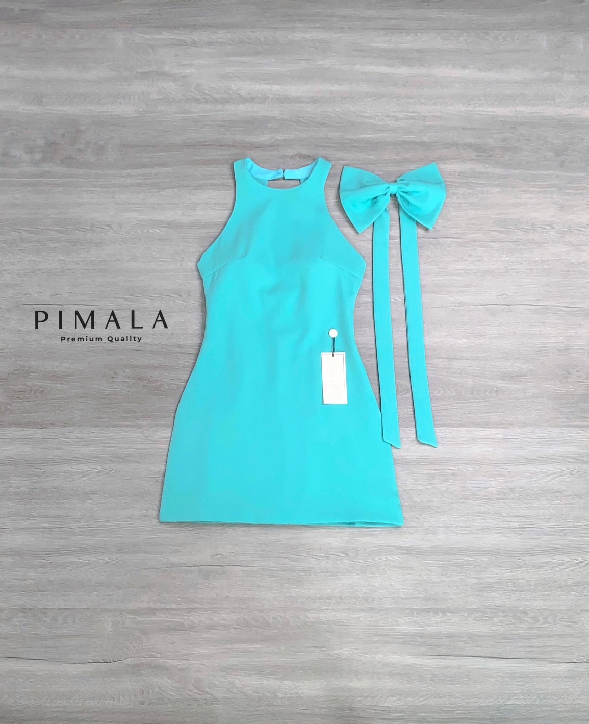 เดรส+เข็มกลัดโบว์ เดรสแขนกุดทรงเรียบๆแต่น่ารักมากกก