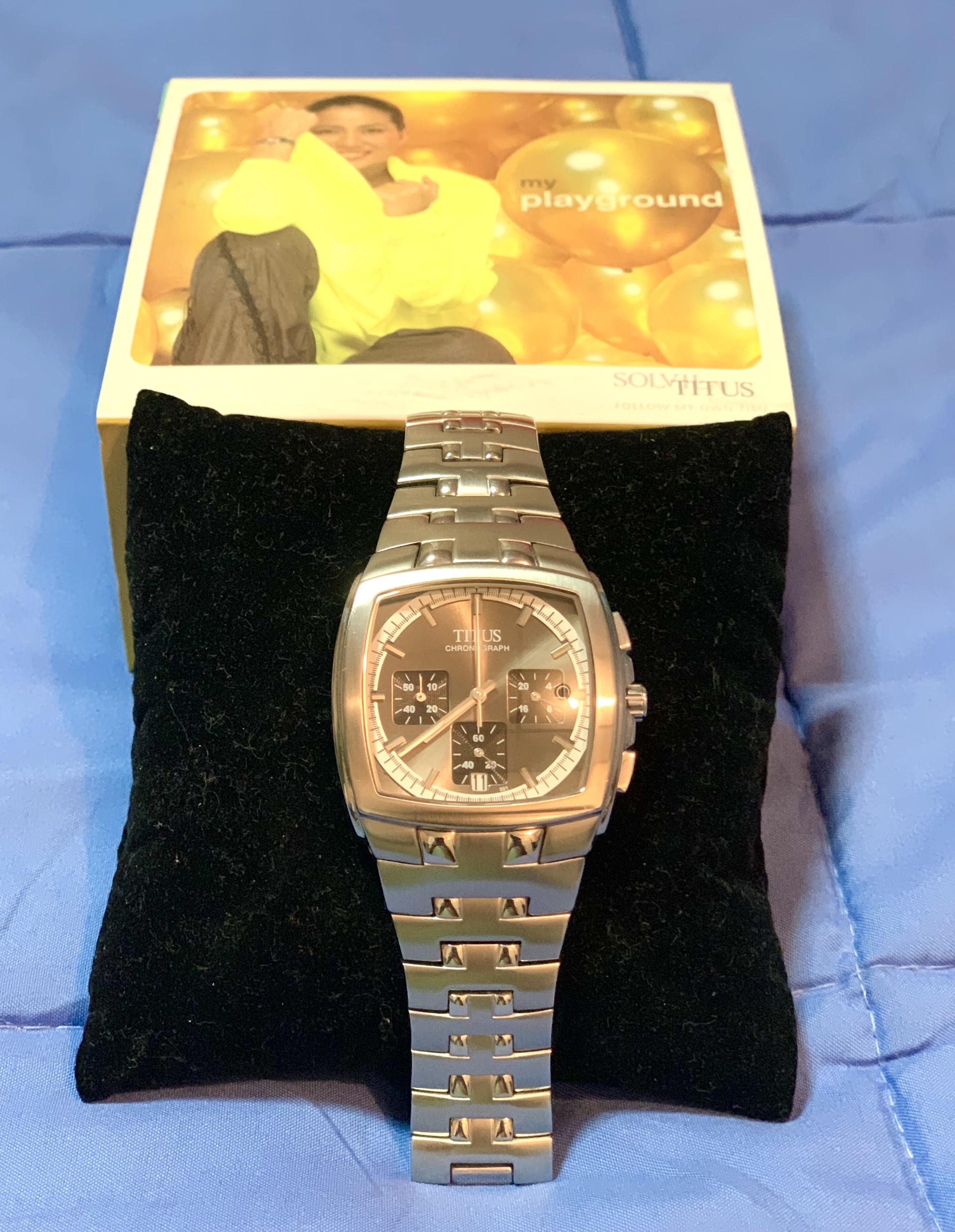 นาฬิกาข้อมือ ยี่ห้อ Sovil Titus ทรงเหลี่ยม ขนาด 36 mm Chronograph