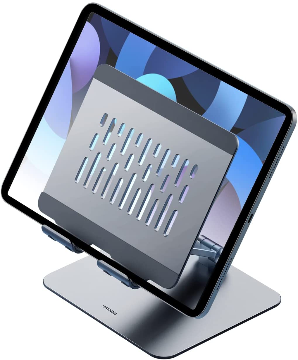 [ออกใบกำกับภาษีได้]พร้อมส่งจาก กทม Hagibis ips01 แท็บเล็ตขาตั้งขาตั้ง iPad แบบปรับความสูงอลูมิเนียมสำหรับ iPad Pro 9.7, 10.5, 12.9 Air Mini Kindle สวิทช์