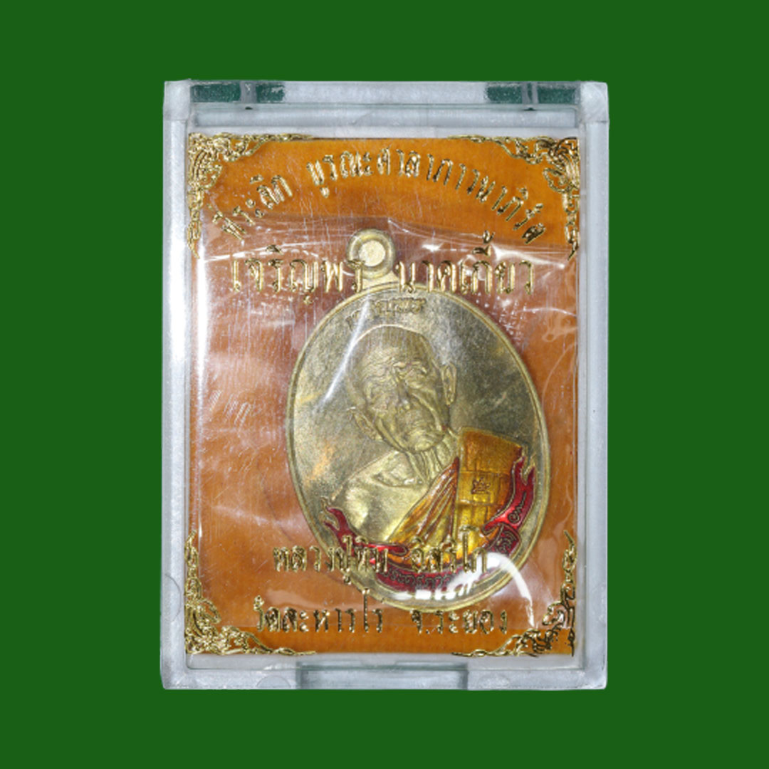 เหรียญเจริญพร นาคเกี้ยว หลวงปู่ทิม วัดระหารไร่ ปี66 เนื้อทองเหลือง ลงยา2สี ลงยาหลัง