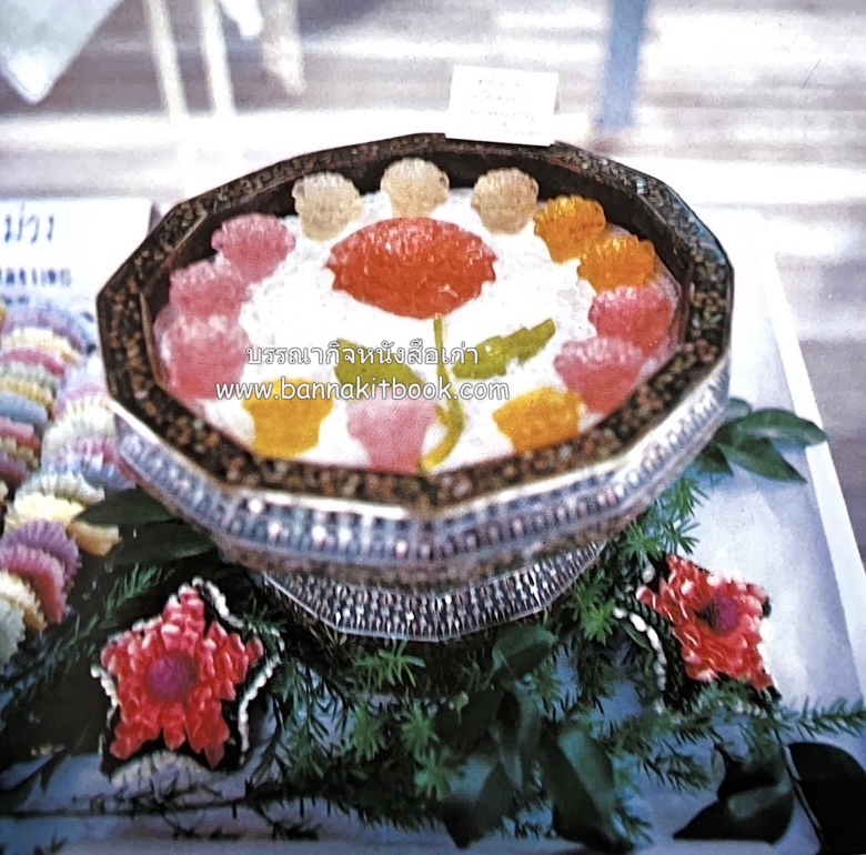 ตำรับขนมไทย ของสายปัญญาสมาคม ในพระบรมราชินูปถัมภ์ (ฉบับพิมพ์ครั้งแรก) ภาพปกโดย จักรพันธุ์ โปษยกฤต.