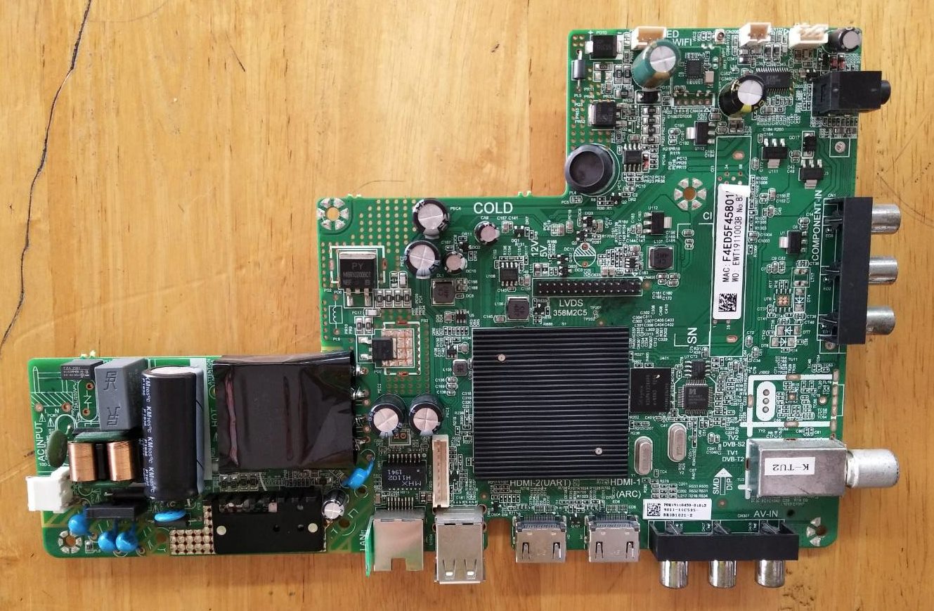 วันบอร์ดทีวีอะโคเนติค/อะไหล่ทีวีอะโคเนติค (Oneboard TV ACONATIC) อะไหล่แท้/ของถอด ใช้กับรุ่น 32HS522AN พาร์ท 4715-6358M2-A1233G31 เวอร์ชั่นทีบาร์ V320BJ8-Q01