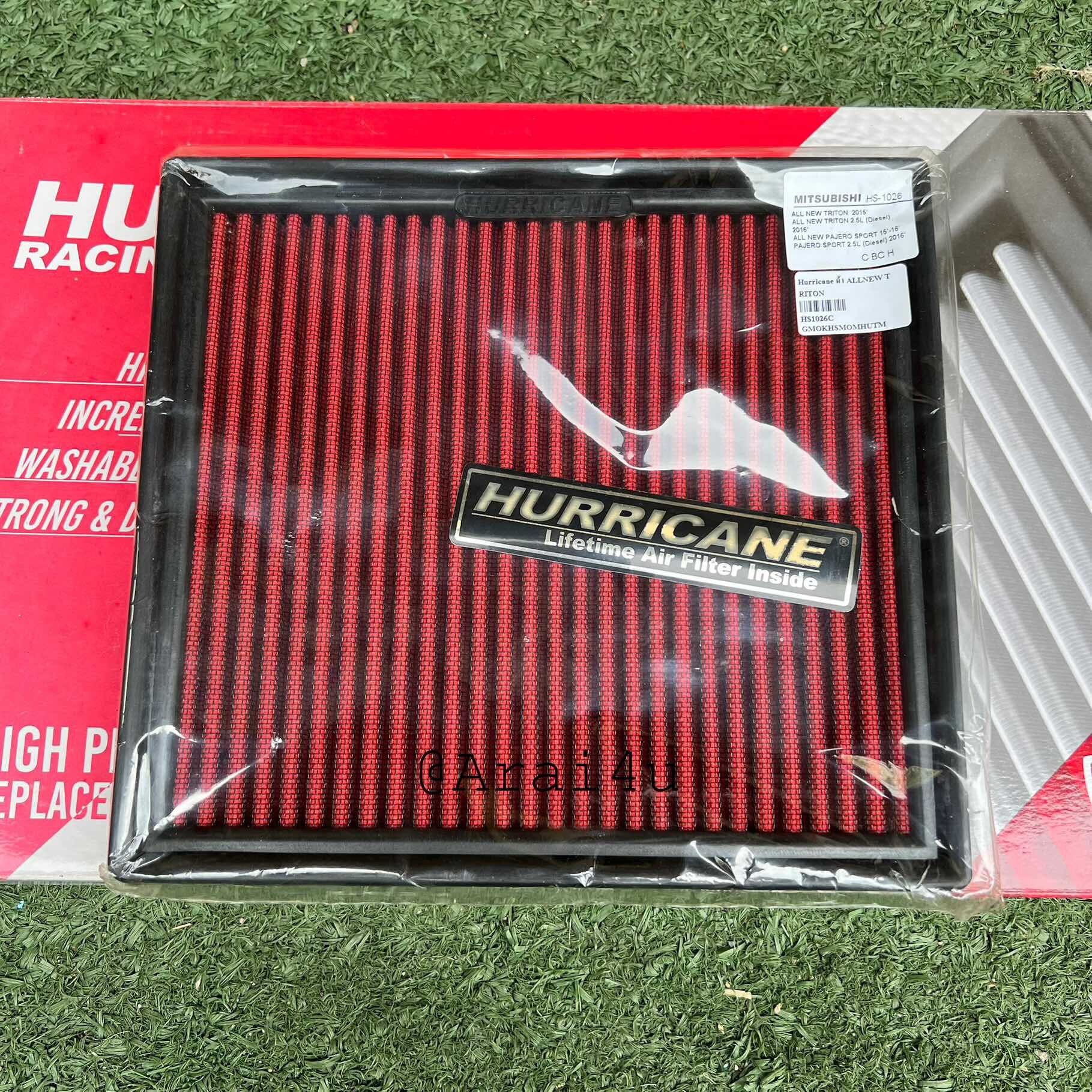 HURRICANE กรองอากาศ ผ้า MUTSUBISHI TRITON ALL NEW 2.4/2.5 2015🔺, ALL NEW PAJERO SPORT2.4/2.5 2015🔺