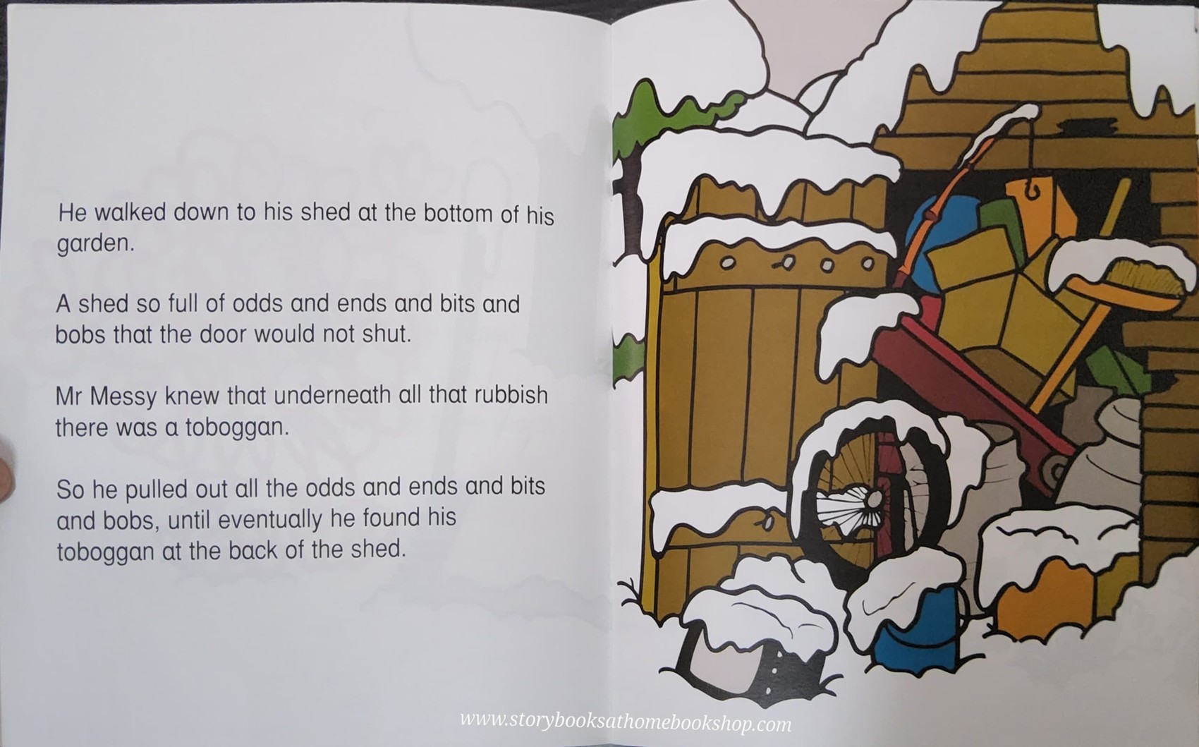 หนังสือนิทานปกอ่อน** 👉LITTLE MISS&MR.MEN👍 🍅🍓MR.MESSY MESSING ABOUT IN THE SNOW BY Roger Hargreaues