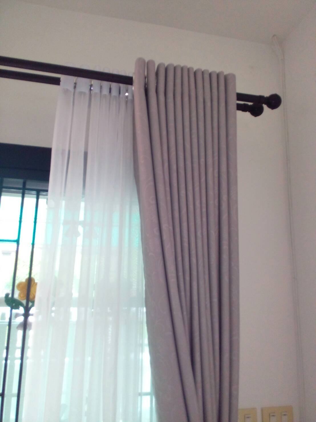 ผ้าม่านตาไก่ทึบ โทนสีม่วงอ่อน Lilac color