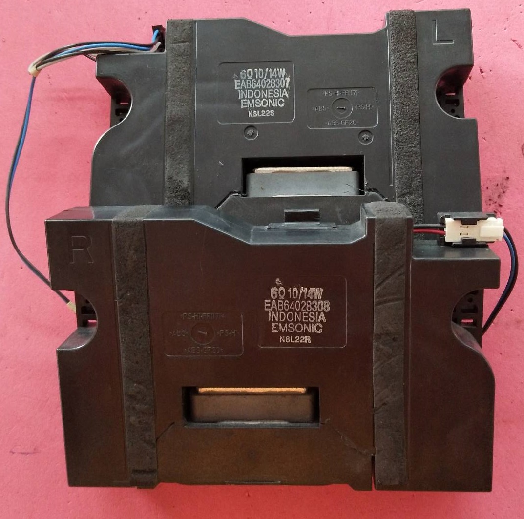 ลำโพงทีวี LG (แอลจี) มือสองพร้อมใช้งาน พาร์ EAB64028307 EAB64028308 6โอมห์ 10/14วัตต์ ใช้ได้หลายรุ่นที่พาร์ทรงกัน