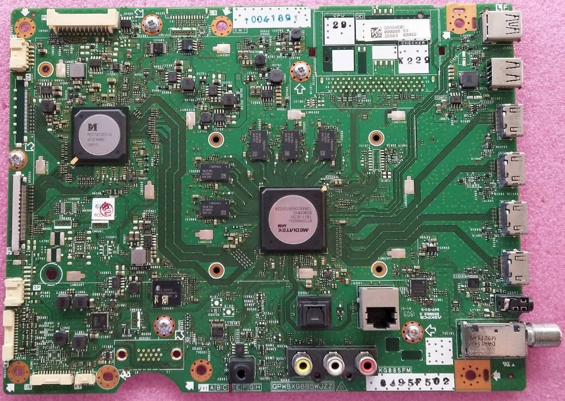 เมนบอร์ดทีวีชาร์ป SHARP อะไหล่แท้มือสองถอดจากเครื่อง ใช้กับรุ่น 4T-C70AL1X พาร์ทติดบอร์ดQPWBXG885WJZZ