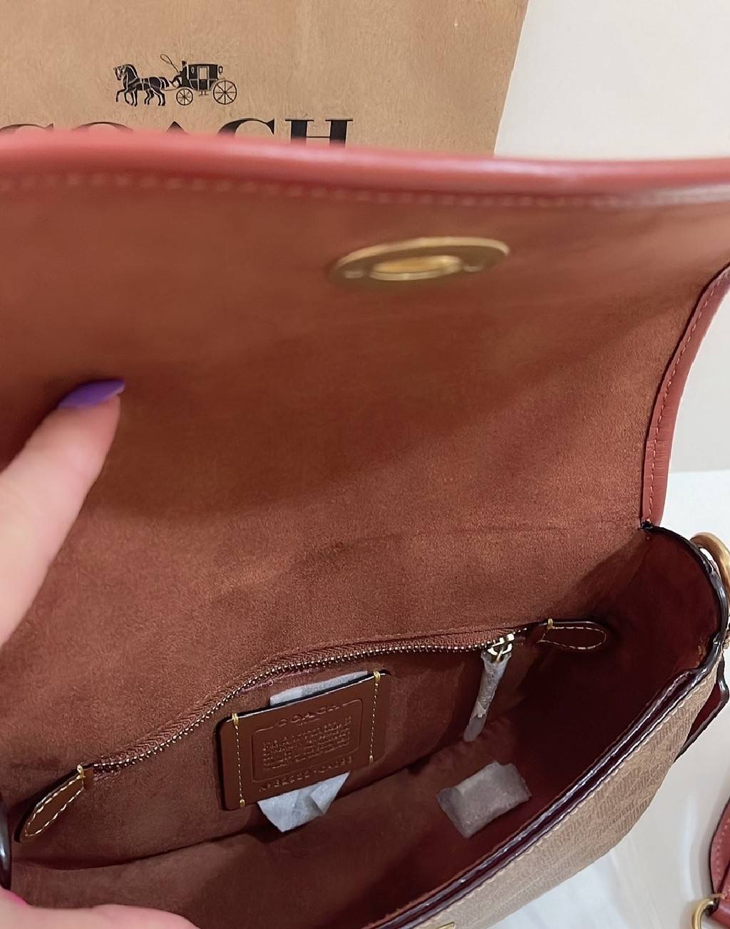 New coach Willow Saddle Bag In Signature Canvas