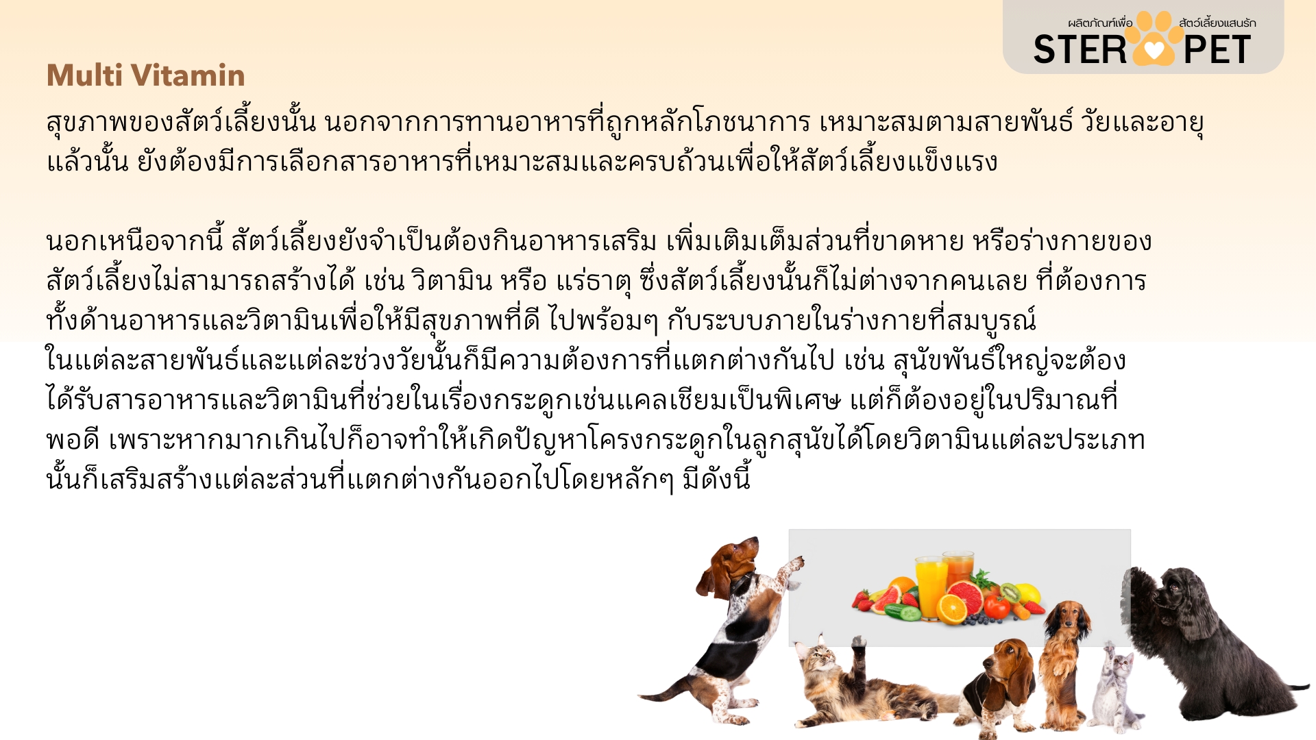 เซตทดลอง สเตอร์ เพ็ท Ster Pet เนื้องอกหมาแมว ก้อนเนื้อหมาแมว มะเร็งสุนัขแมว ลดอักเสบ ลดขนาดก้อนเนื้อ เบื่ออาหาร น้ำหนักลด ไตวายหมาแมว แผลยุบเร็ว ( 15 แคปซูล)