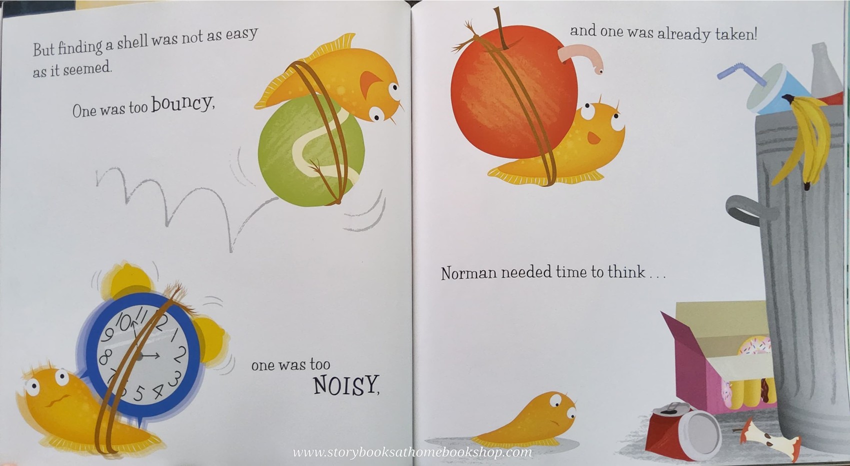 หนังสือนิทานปกอ่อน** 🍅NORMAN THE SLUG WITH THE SILLY SHELL BY SUE HENDRA