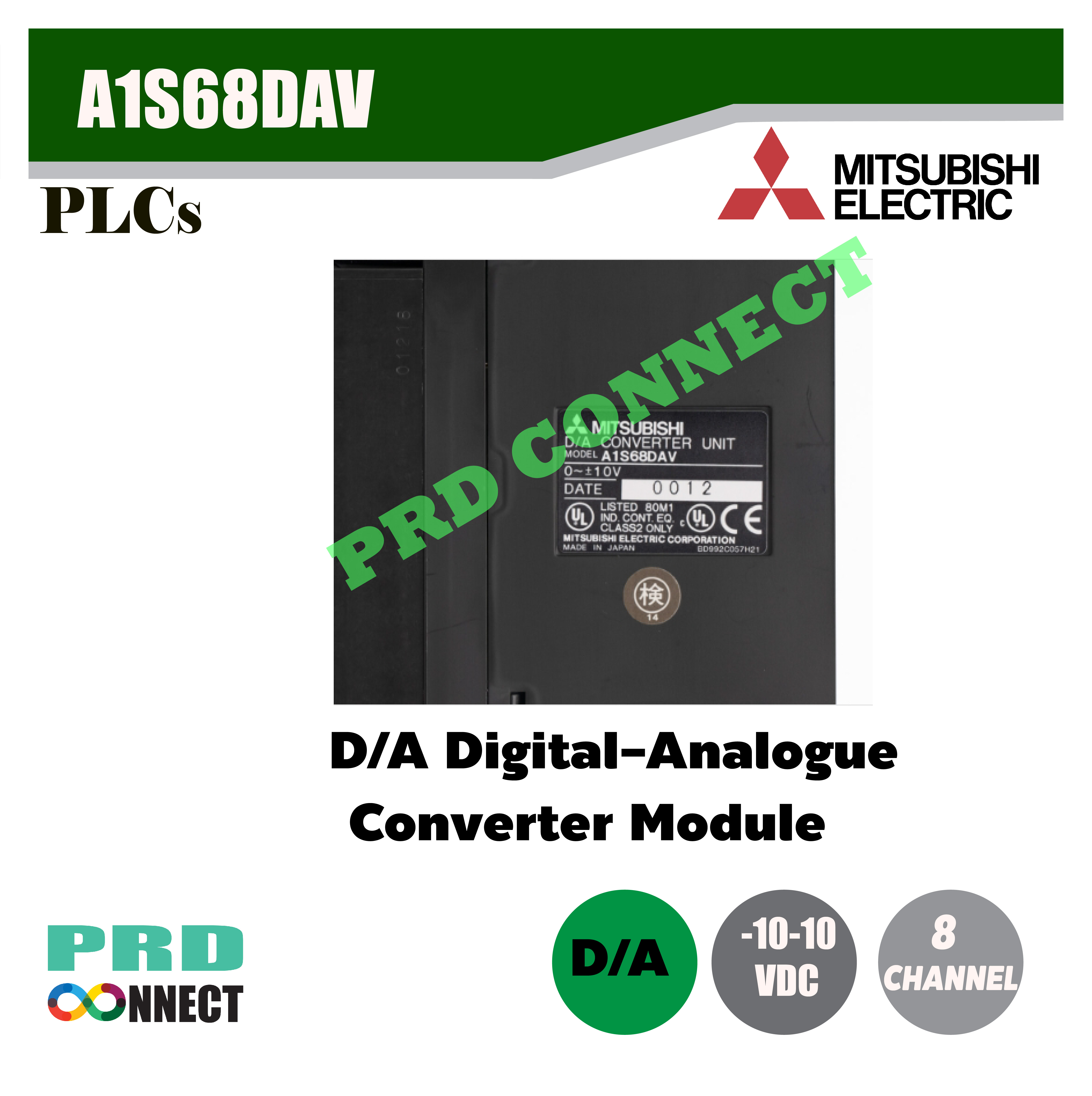 PLC Mitsubishi รุ่น A1S68DAV, D/A Converter Unit