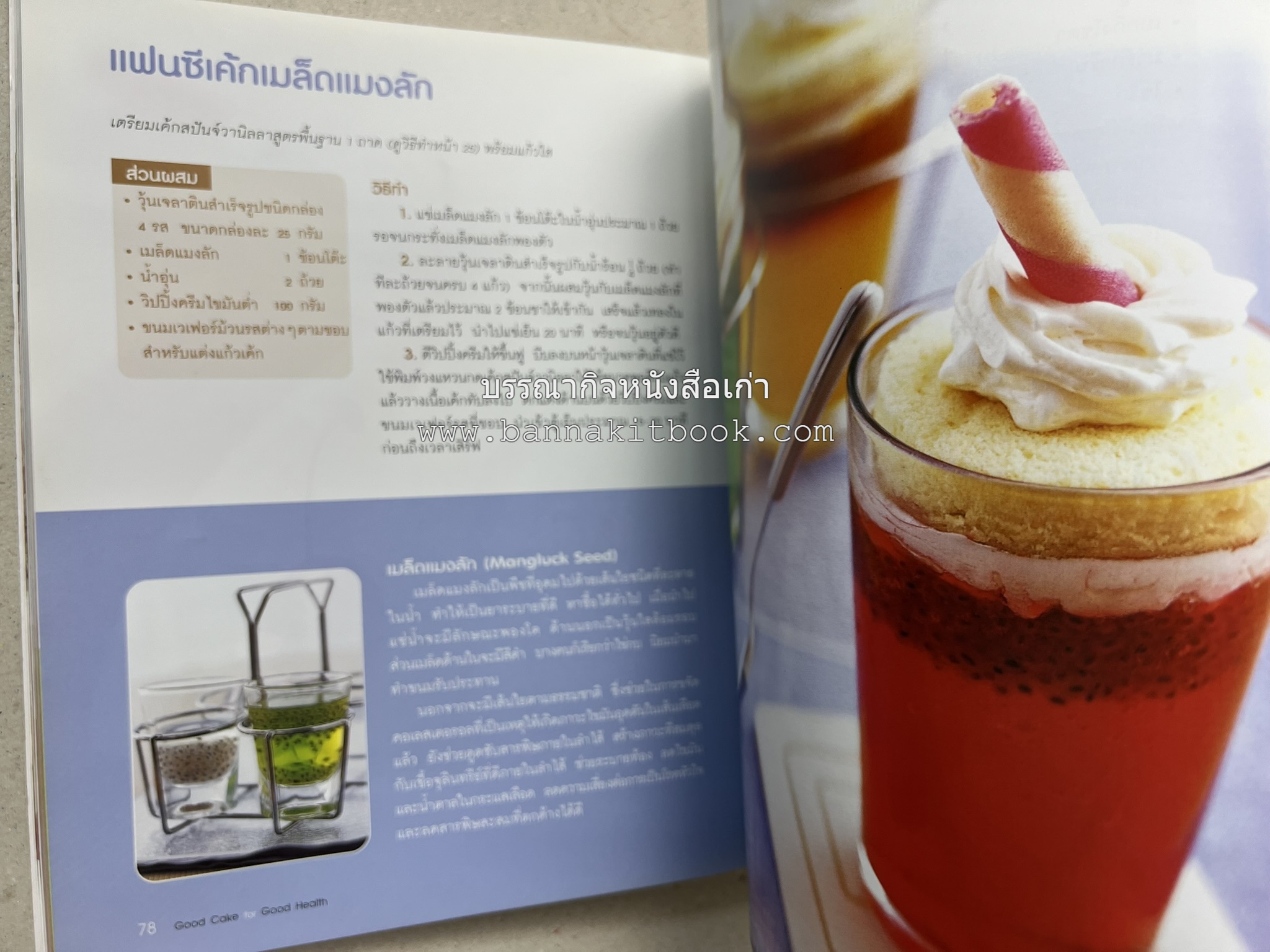 สูตรเค้กดีมีประโยชน์ 60 สูตร (Good Cake for Good Health) โดย : วนิดา คุ้มอนุวงศ์ และนิลุบล เรืองทอง.