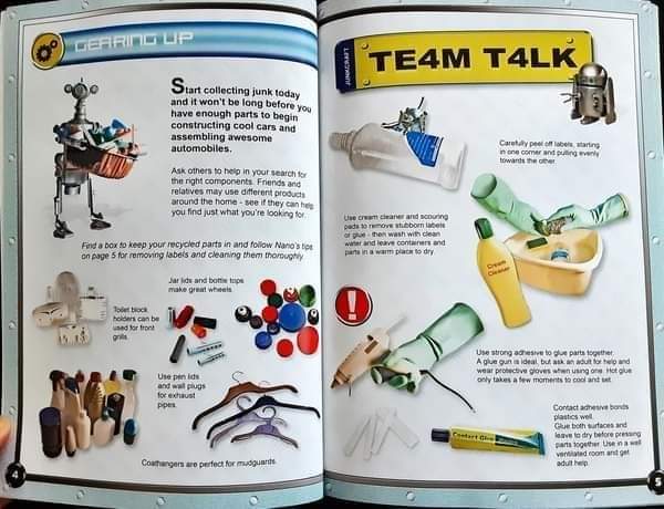 ACTIVITIES BOOK หนังสือกิจกรรมเด็ก ภาษาอังกฤษ🍅🍓MAKING HOTROD RACERS FROM JUNK/Used สภาพ 80-90%