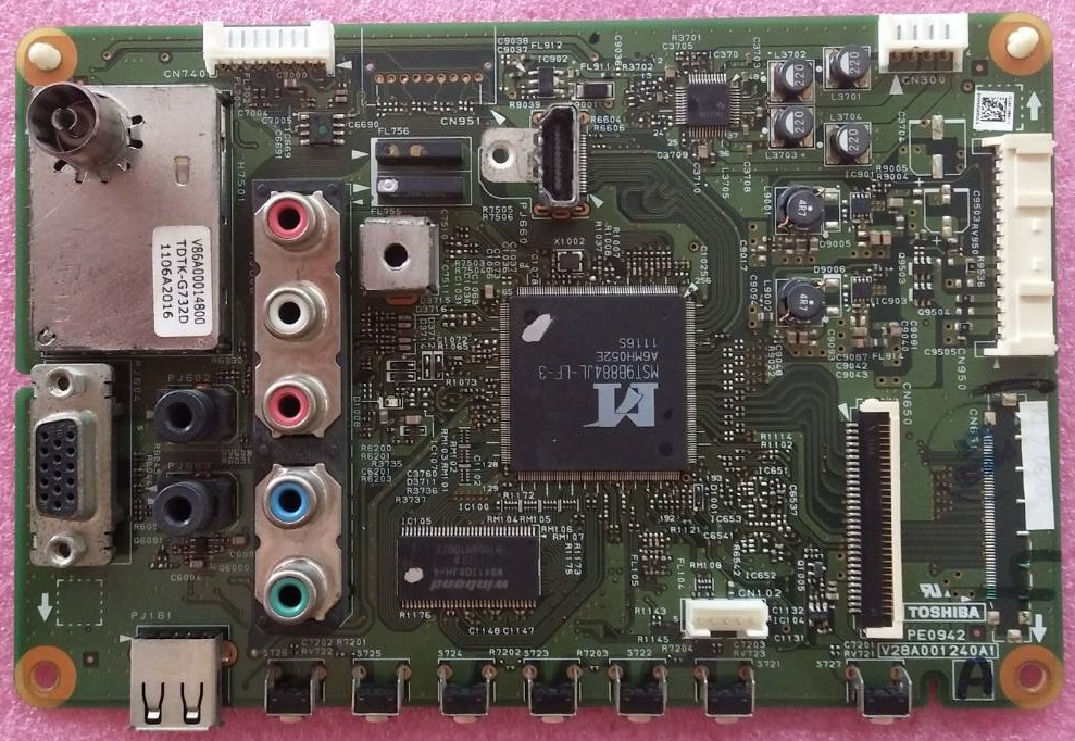 เมนบอร์ดทีวี โตชิบ้า TOSHIBA ของแท้มือสองถอดจากเครื่อง ใช้กับรุ่น24PB2T 24PB1T