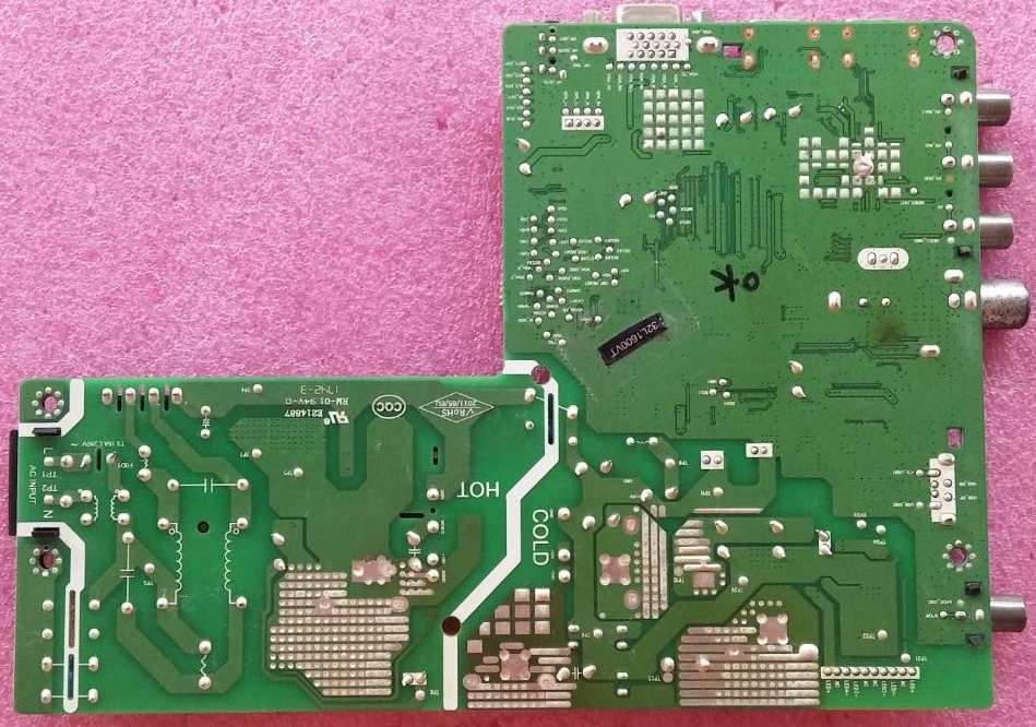 เมนบอร์ดทีวี โตชิบ้า TOSHIBA ของแท้มือสองถอดจากเครื่อง รุ่น 32L1600VT พาร์ท5800-A5M54A-0P10