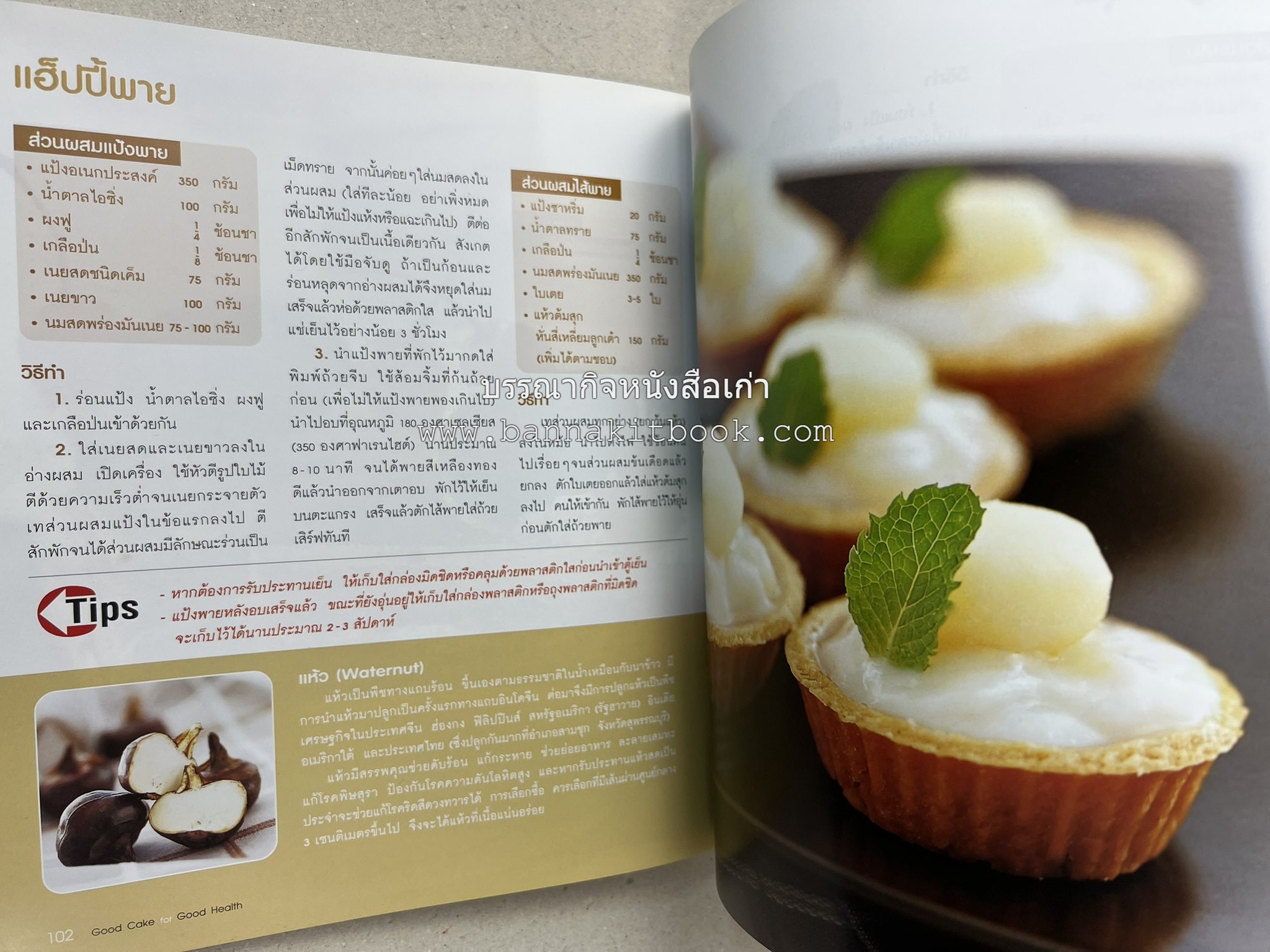 สูตรเค้กดีมีประโยชน์ 60 สูตร (Good Cake for Good Health) โดย : วนิดา คุ้มอนุวงศ์ และนิลุบล เรืองทอง.