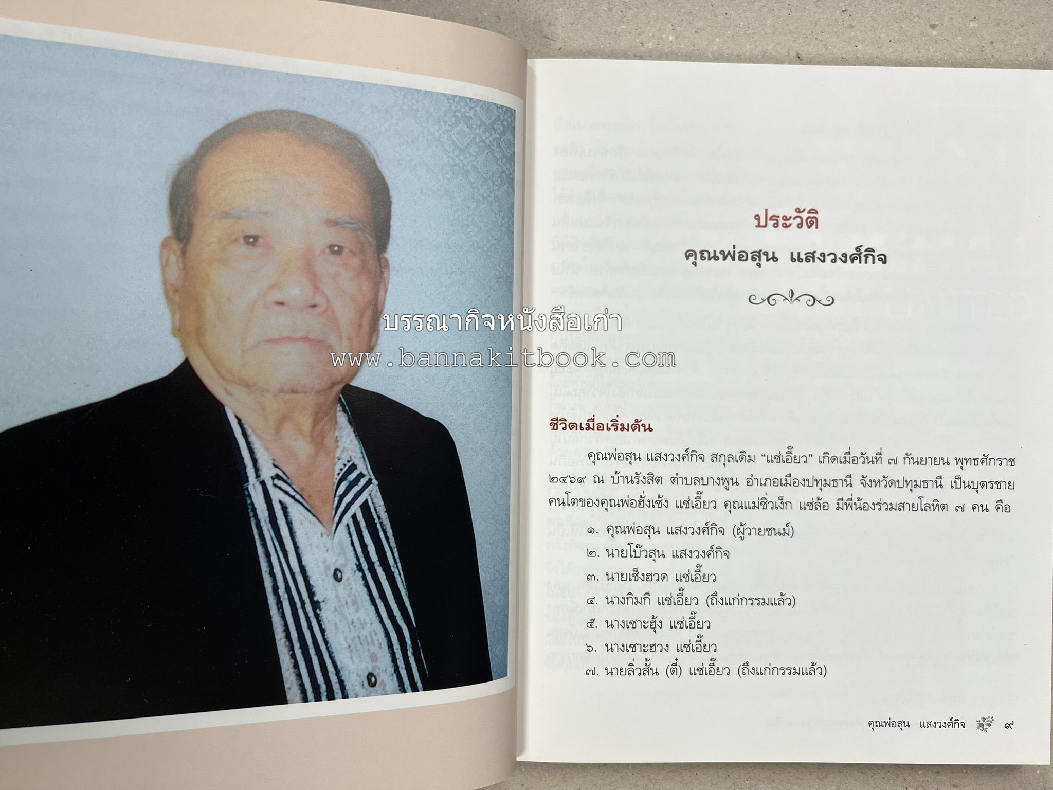 อาหารการกิน (ตำรับอาหาร) หนังสืออนุสรณ์นายสุน แสงวงศ์กิจ ผู้ก่อตั้งกลุ่มบริษัท ส.กิจชัย กรุ๊ป ผู้ผลิตและส่งออกเฟอร์นิเจอร์ไม้ยางพารา.