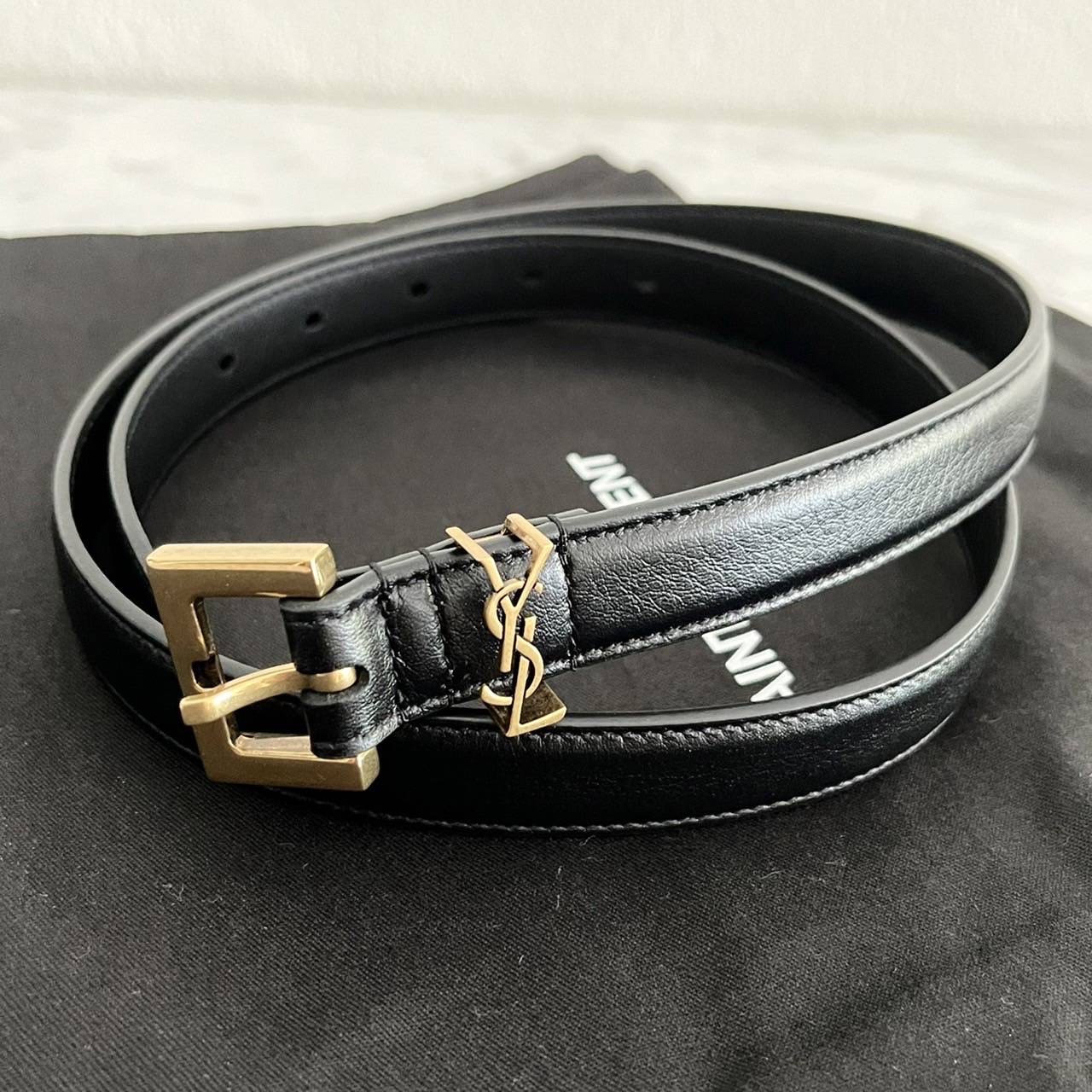 New Ysl belt 2 Cm. Size 70 Size 75 Size 80 ถุงผ้า การ์ด ถุงกระดาษ