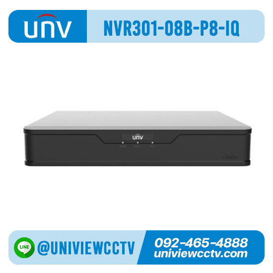 เครื่องบันทึก UNIVIEW รุ่น NVR301-08B-P8-IQ จำนวน 8 ช่อง POE