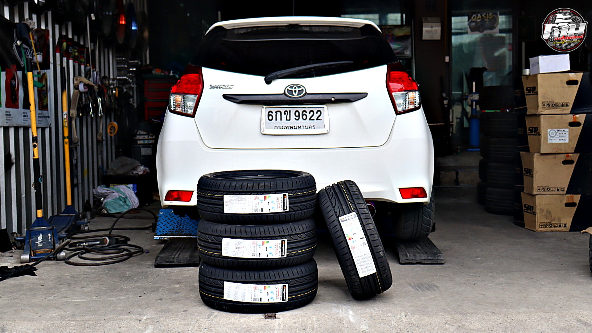TOYOTA YARIS เปลี่ยนยาง HANKOOK V12 Evo2 K120 195/50R15 82V