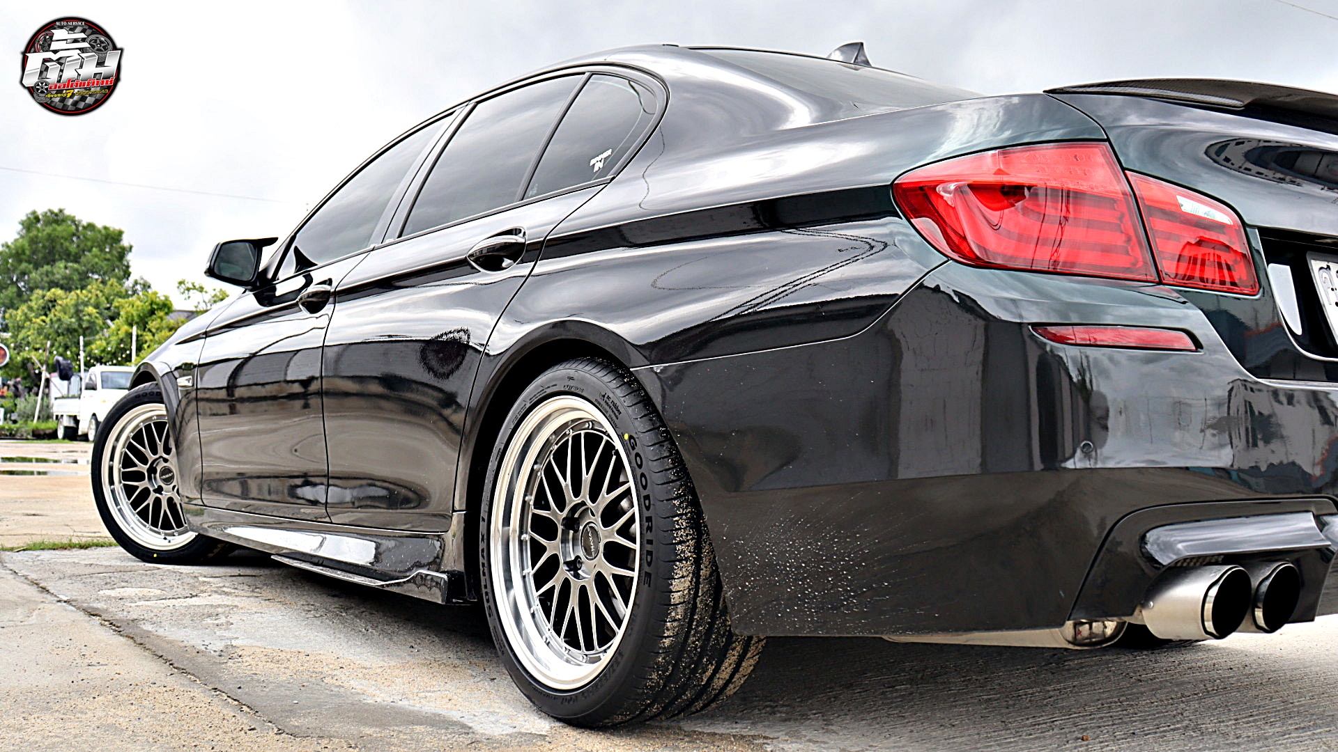 BMW Series 5 520d เปลี่ยนล้อยาง ล้อ NAYA BBS LM ขอบ19นิ้ว ยาง GOODRIDE SOLMAX1 F 245/40R19 99Y R 275/35R19 100Y