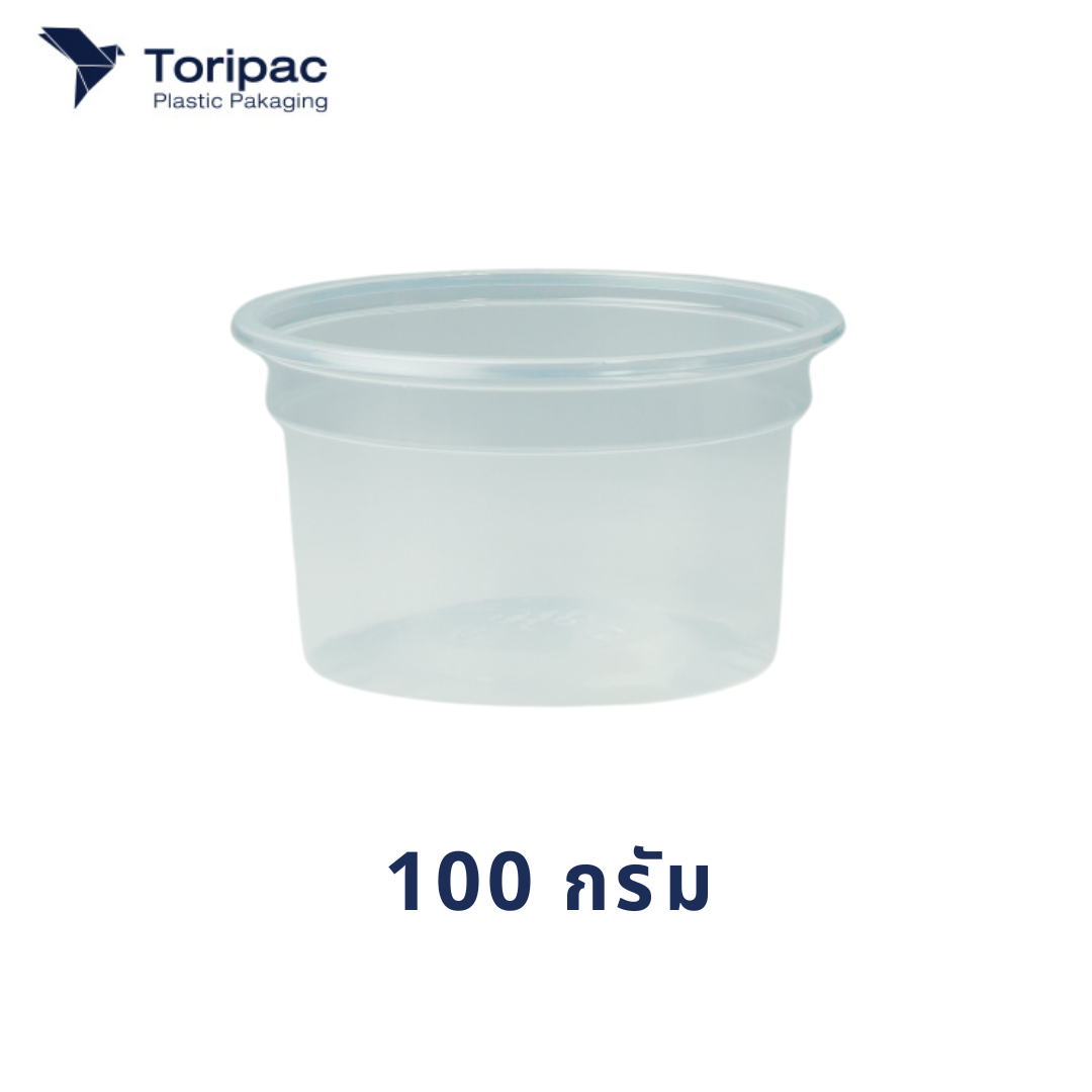 Toripac ถ้วยพลาสติกPP 100 กรัม, 150 กรัม ปาก 95 มม. ถ้วยใส่ขนม (50ชุด/แพ็ค)