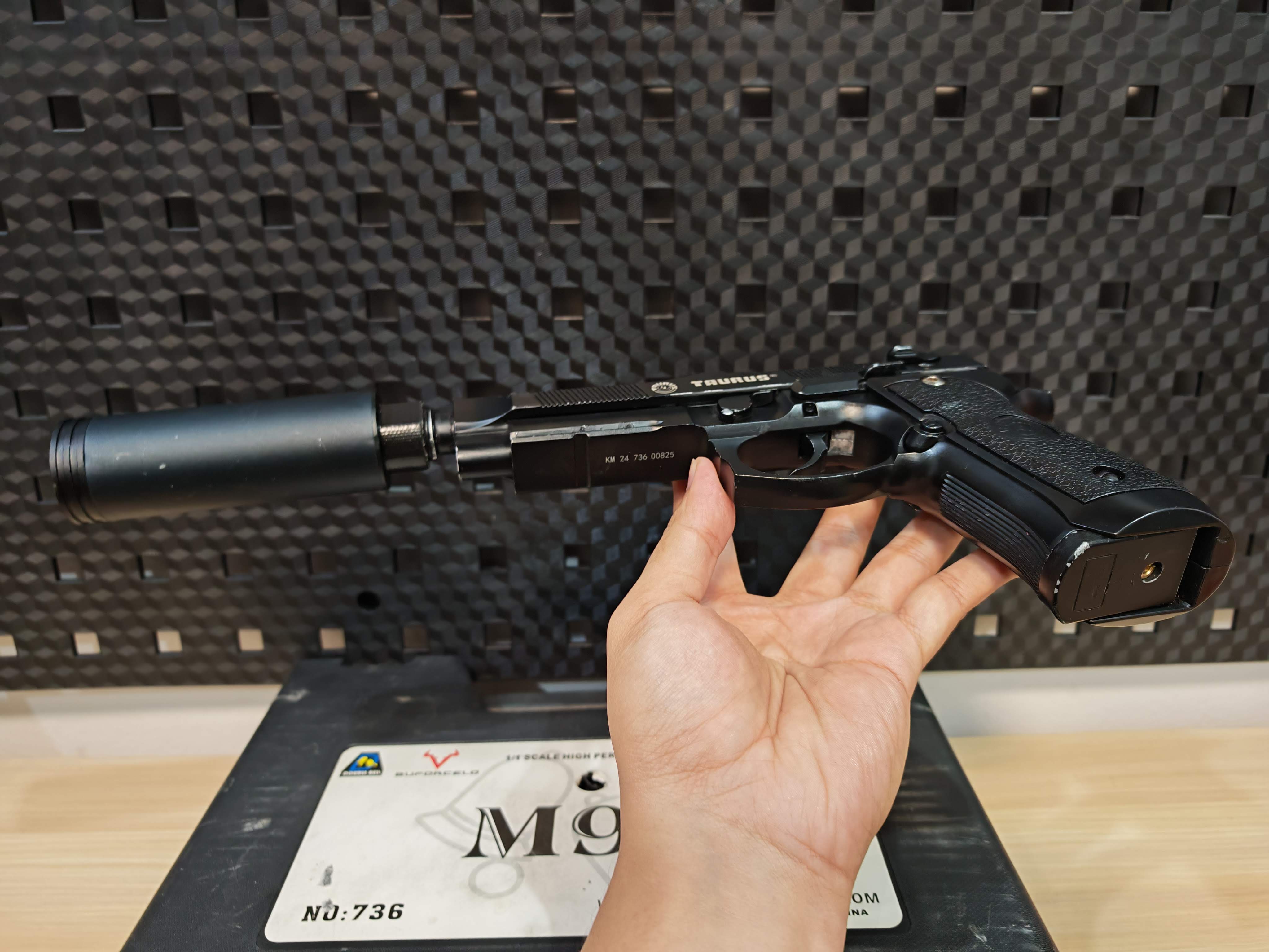 Double Bell 736 Taurus PT92 Beretta สีดำ GBB BB Gun บีบีกัน แบบแก๊ส ปืนอัดลม มือสอง Airsoft Gun