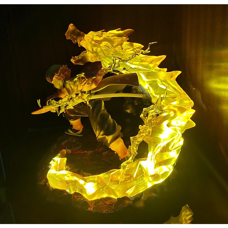 อากาสึมะ เซ็นนิตสึ โมเดล งานเรซิ่น ฐานเอฟเฟค(มีไฟ) ดาบพิฆาตอสูร GK Resin Model Demon Slayer Agatsuma Zen'itsu Light Base