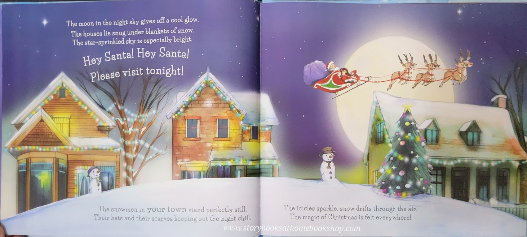 หนังสือนิทานปกแข็ง* 🍓🍓SANTA'S SLEIGH IS ON ITS WAY TO MY HOUSE🍅🍅